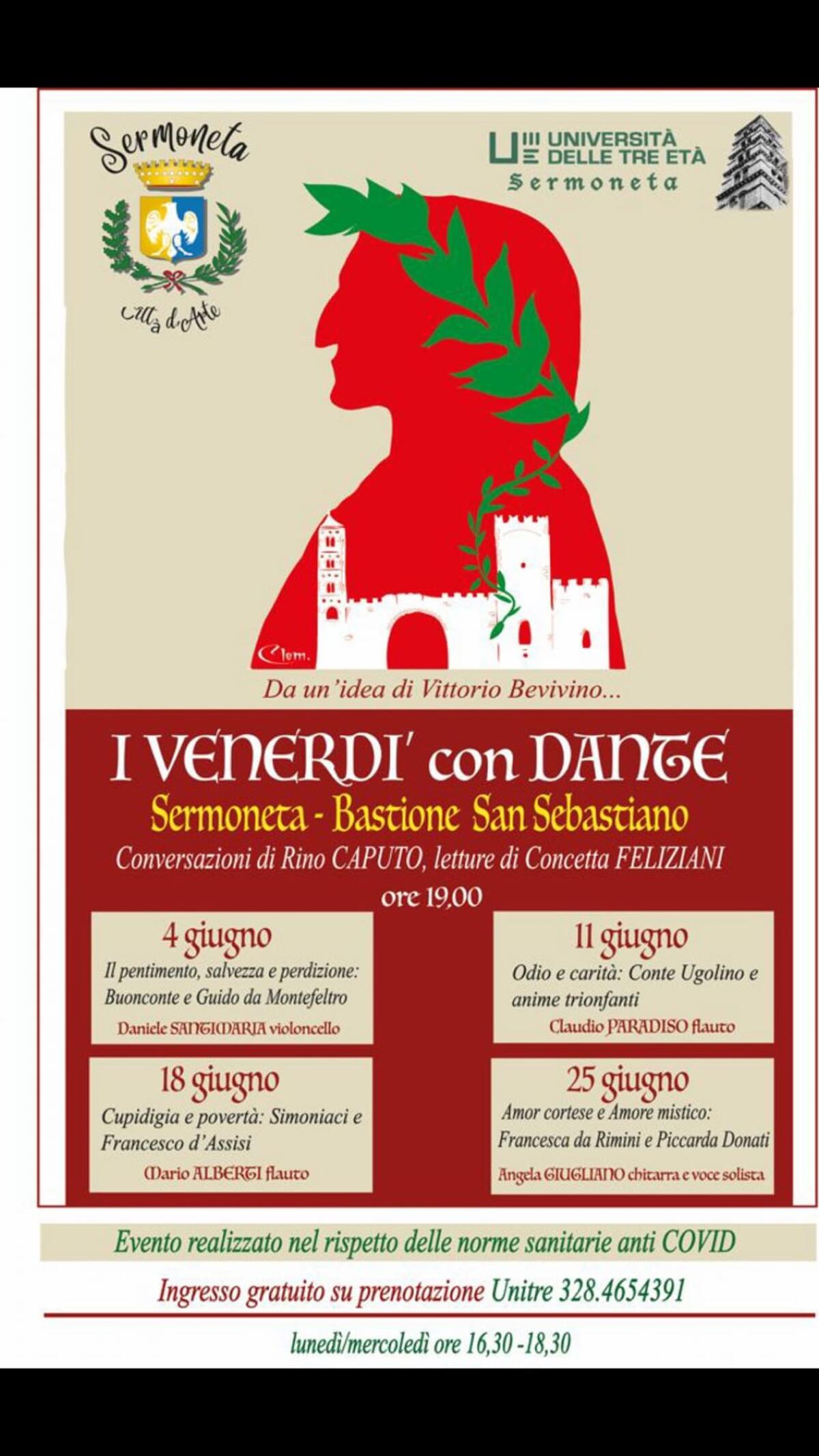 Sermoneta celebra il Sommo Poeta con “I Venerdì con Dante”. Quattro appuntamenti per tutto il mese di giugno. - 