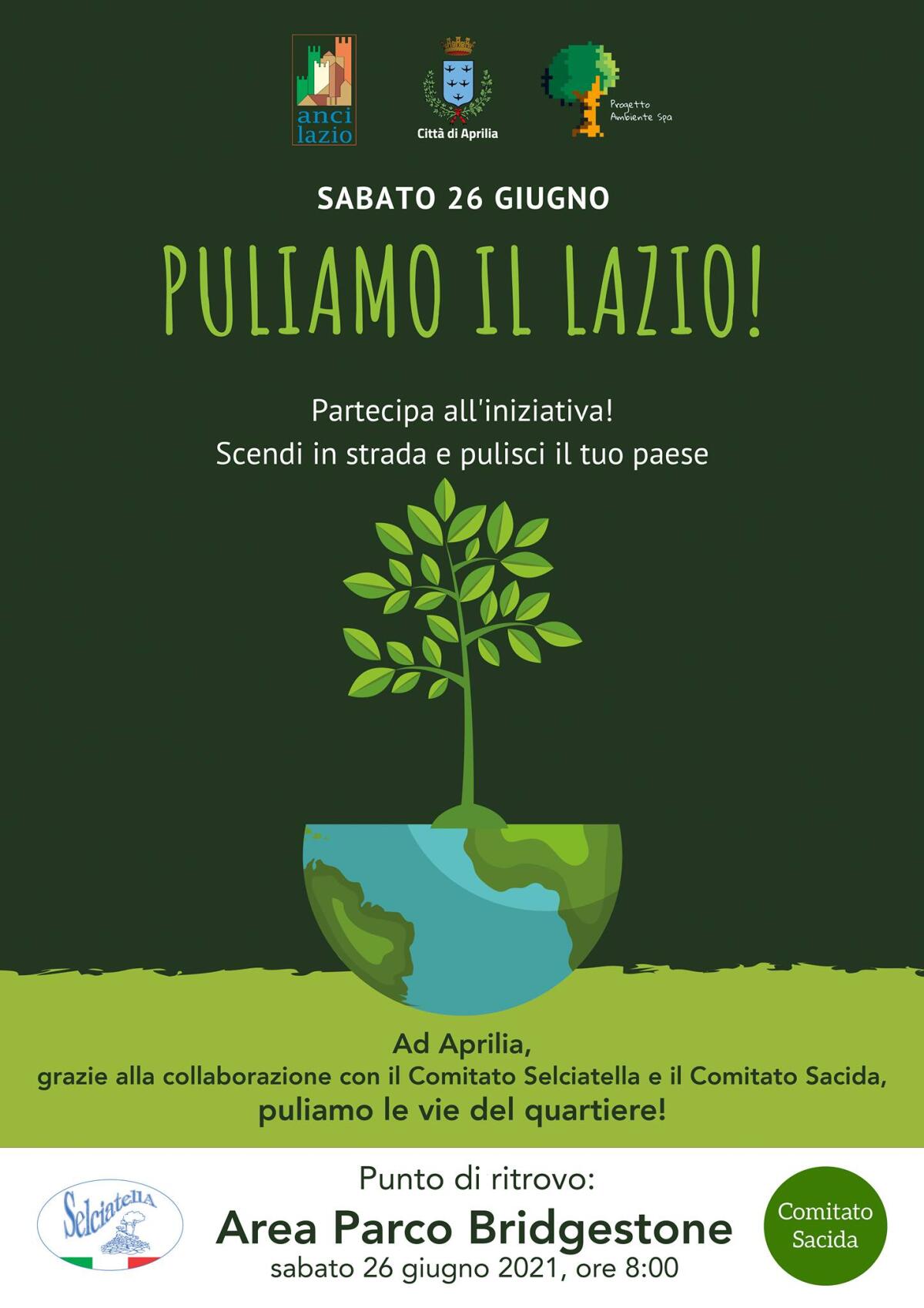 “Puliamo il Lazio”: anche il Comune di Aprilia aderisce all’iniziativa Anci Lazio ripulendo le vie del quartiere Selciatella-Sacida. - 