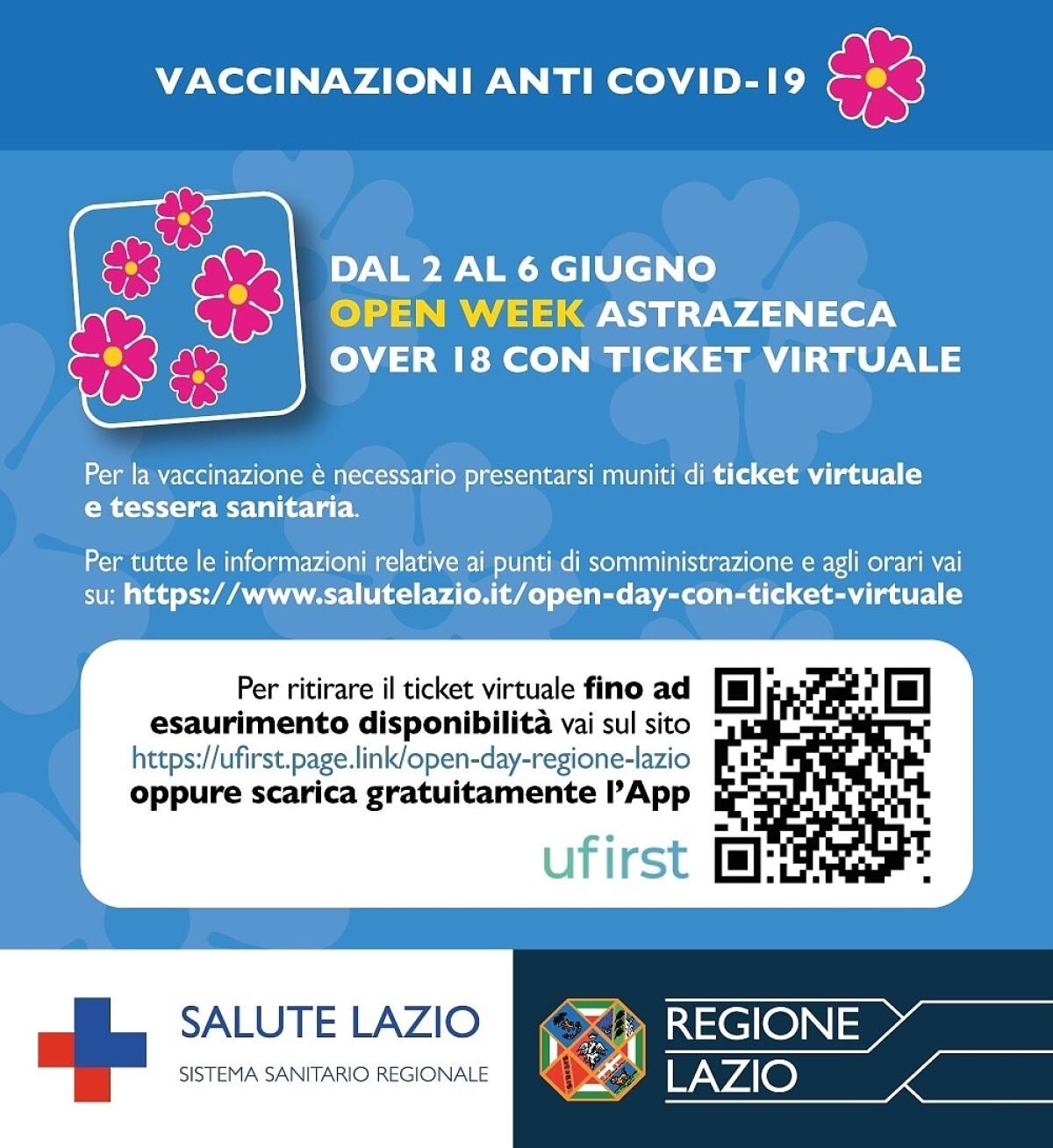 Open Week Astrazeneca per gli over 18: aggiunti ticket virtuali per questo fine settimana. - 