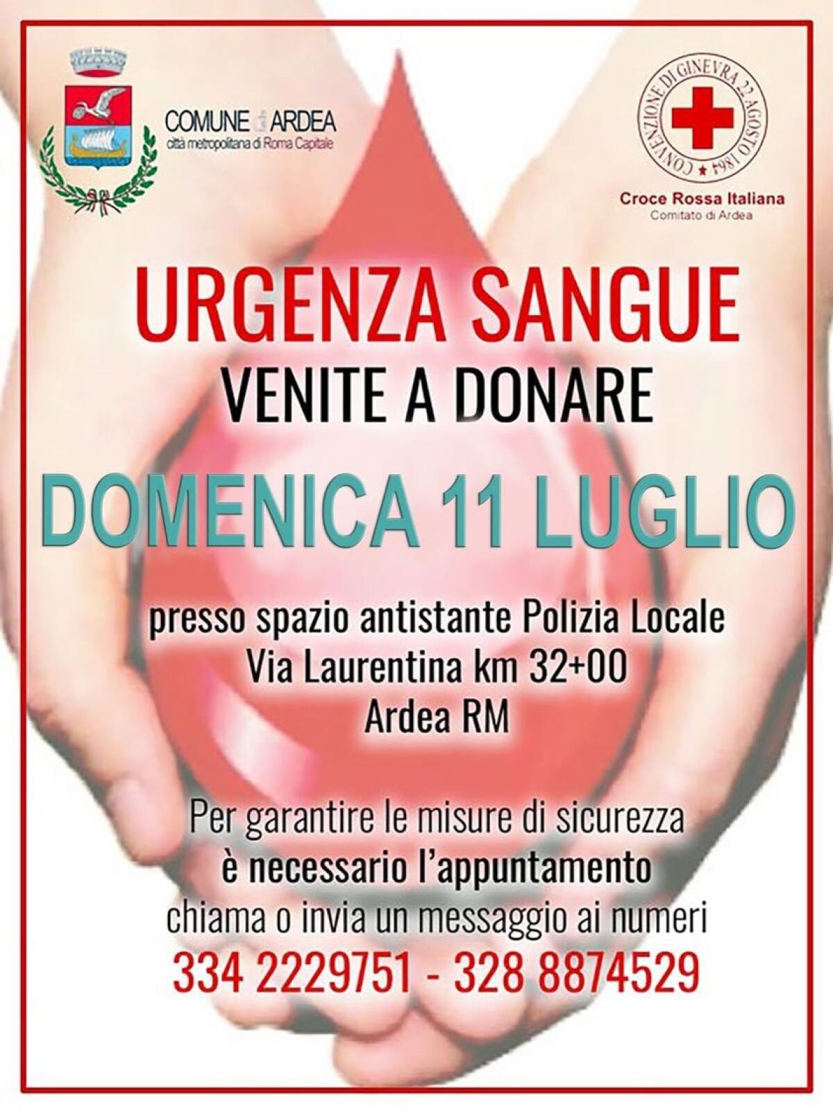 Ad Ardea l'11 luglio raccolta di sangue straordinaria - 
