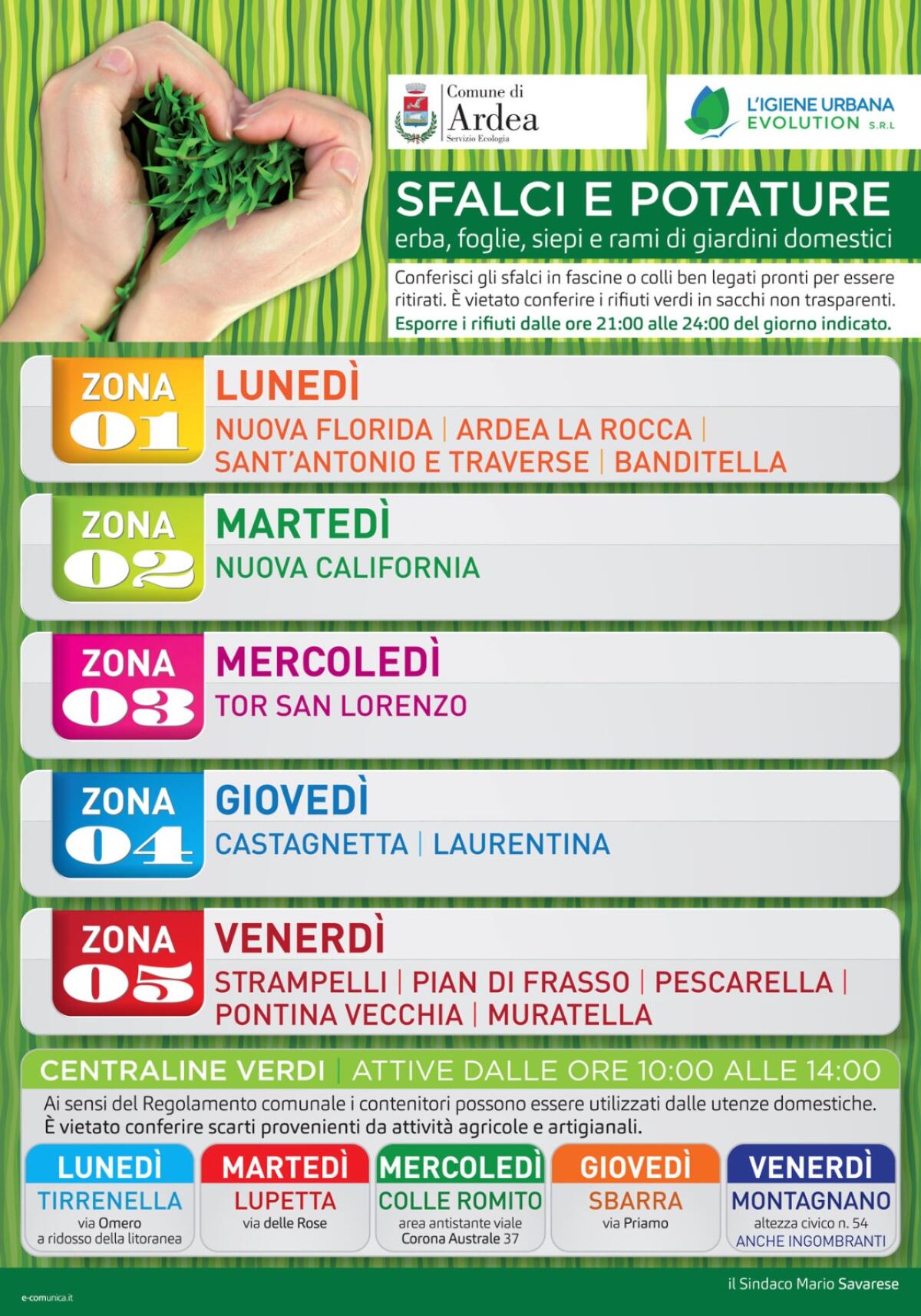 Sfalci e potature: nuovo calendario di raccolta ad Ardea. - 