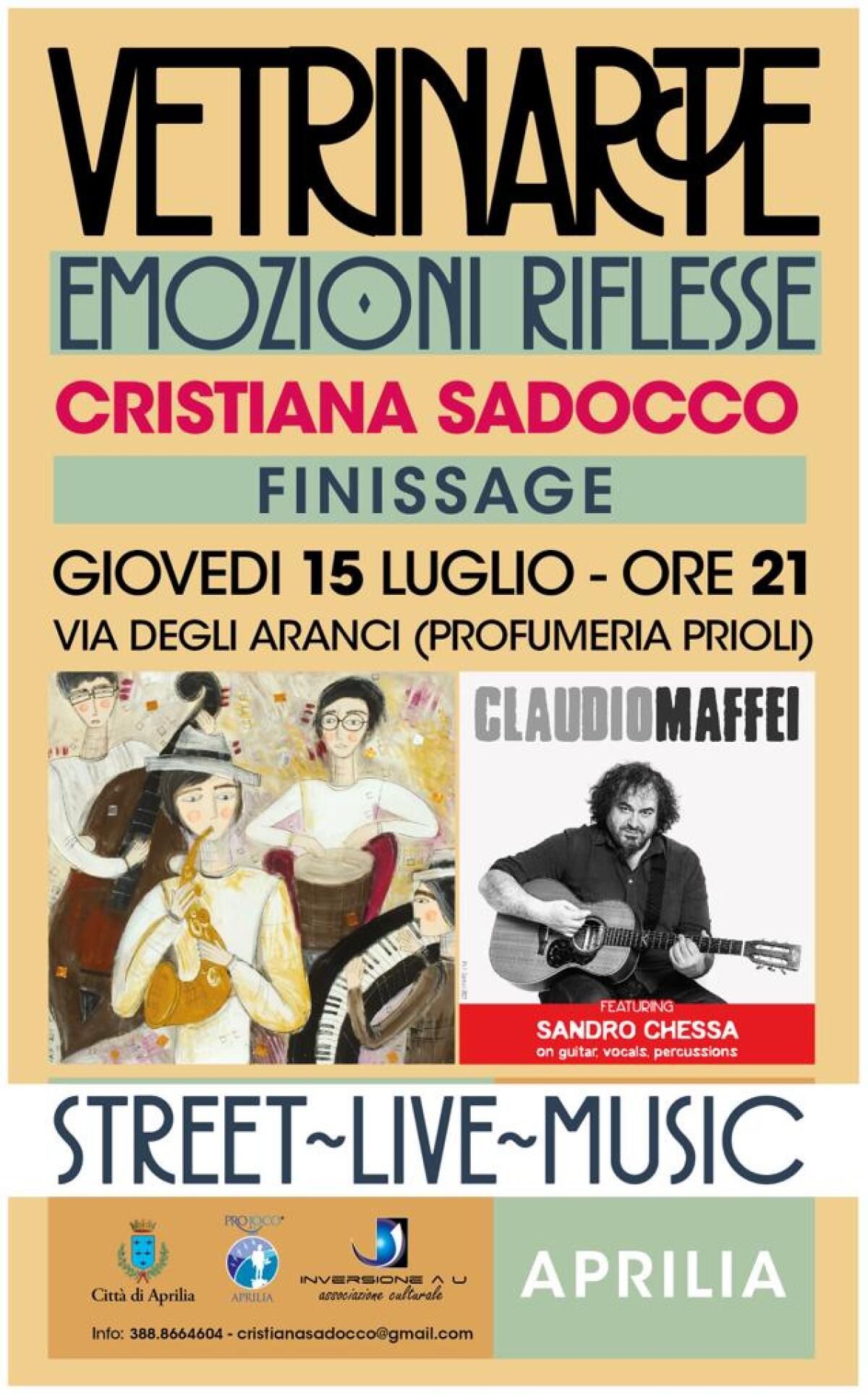 Progetto “Vetrinarte”: questo giovedì si chiude ad Aprilia la mostra  personale “Emozioni Riflesse” di Cristiana Sadocco. - 