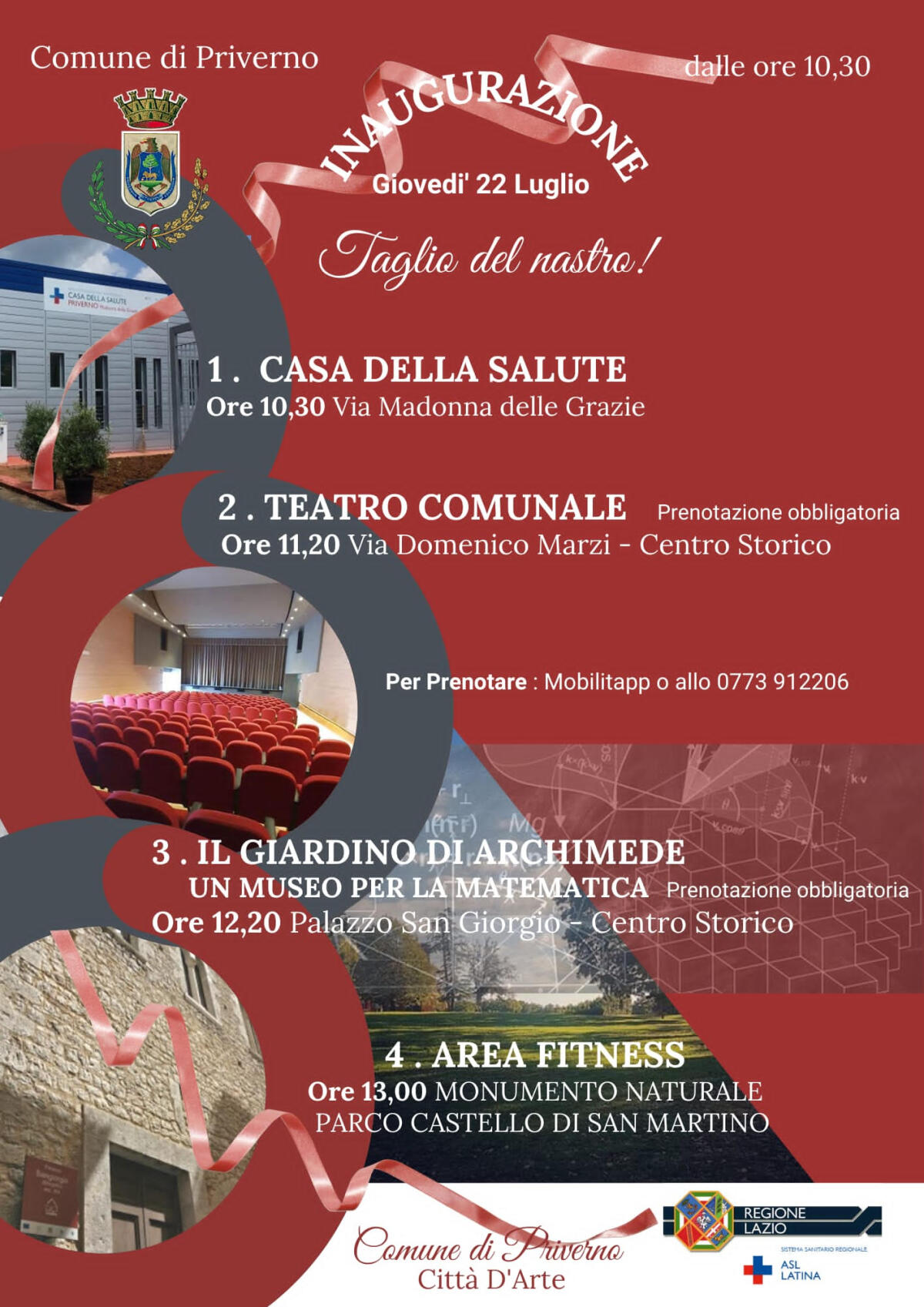 Questo giovedì a Priverno giornata di inaugurazioni: nasce il Terzo Padiglione della Casa della Salute e rinnovato il Teatro Comunale. - 