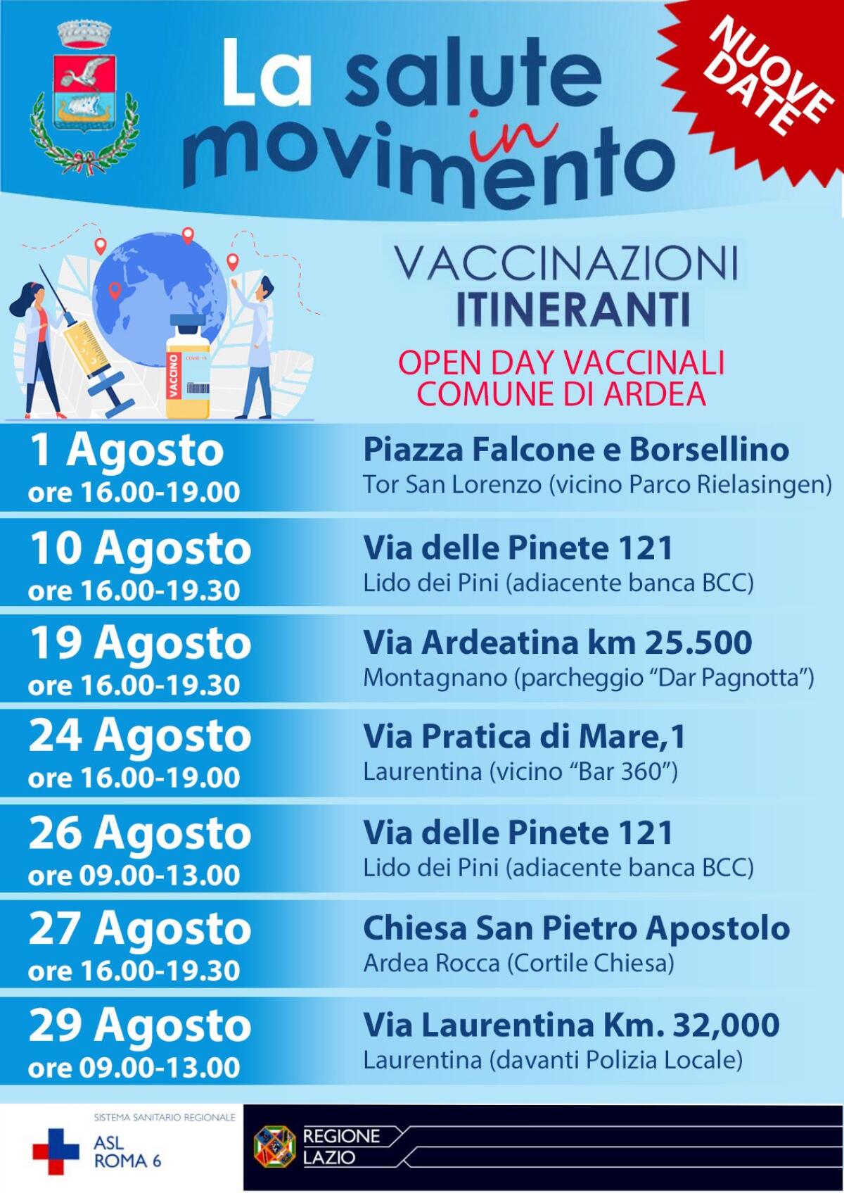 Questa domenica nuovo Open Day vaccinale ad Ardea, a Tor San Lorenzo. - 