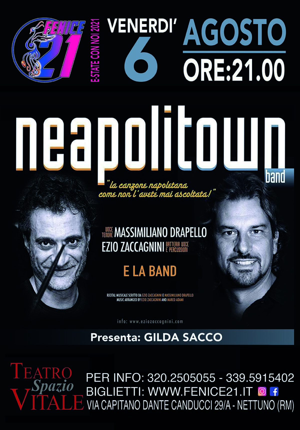 Estate Nettunese: l’Associazione “Fenice21” propone tre serate di musica presso il Teatro Spazio Vitale. - 