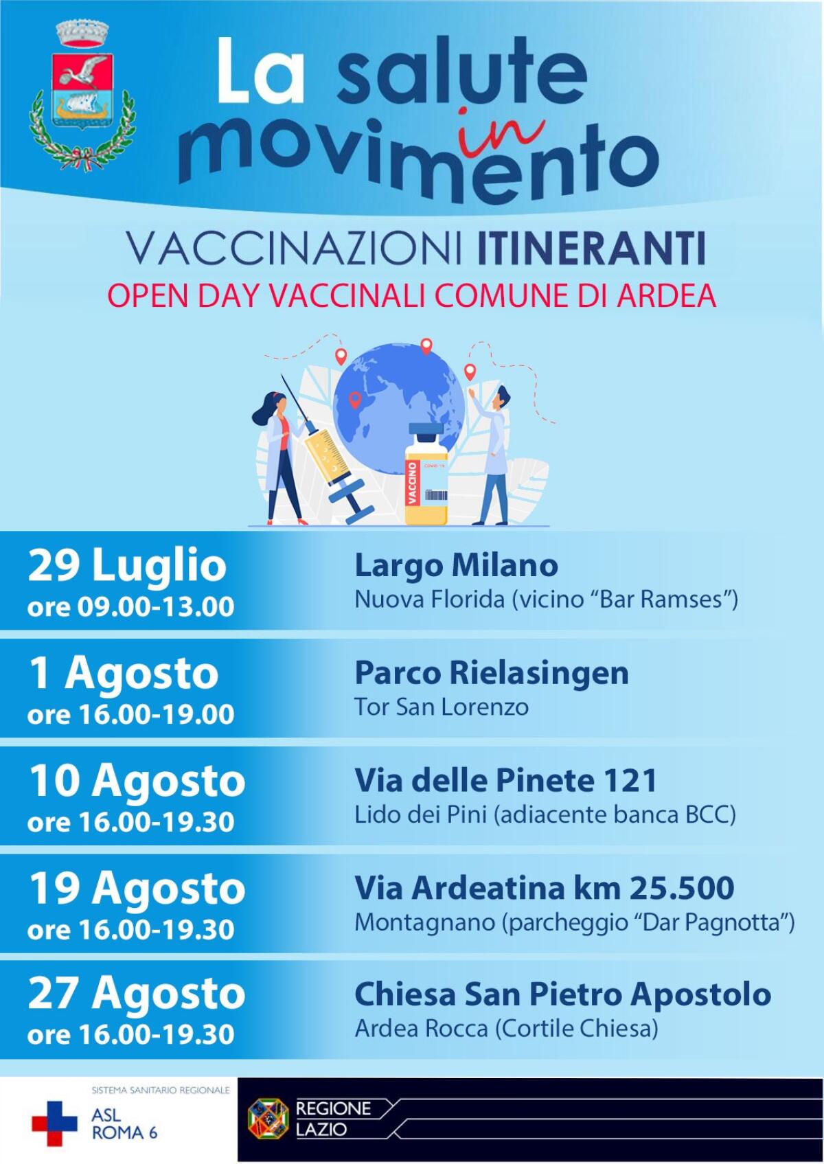 Open Day vaccinale oggi ad Ardea dalle 9.00 alle 13.00. - 