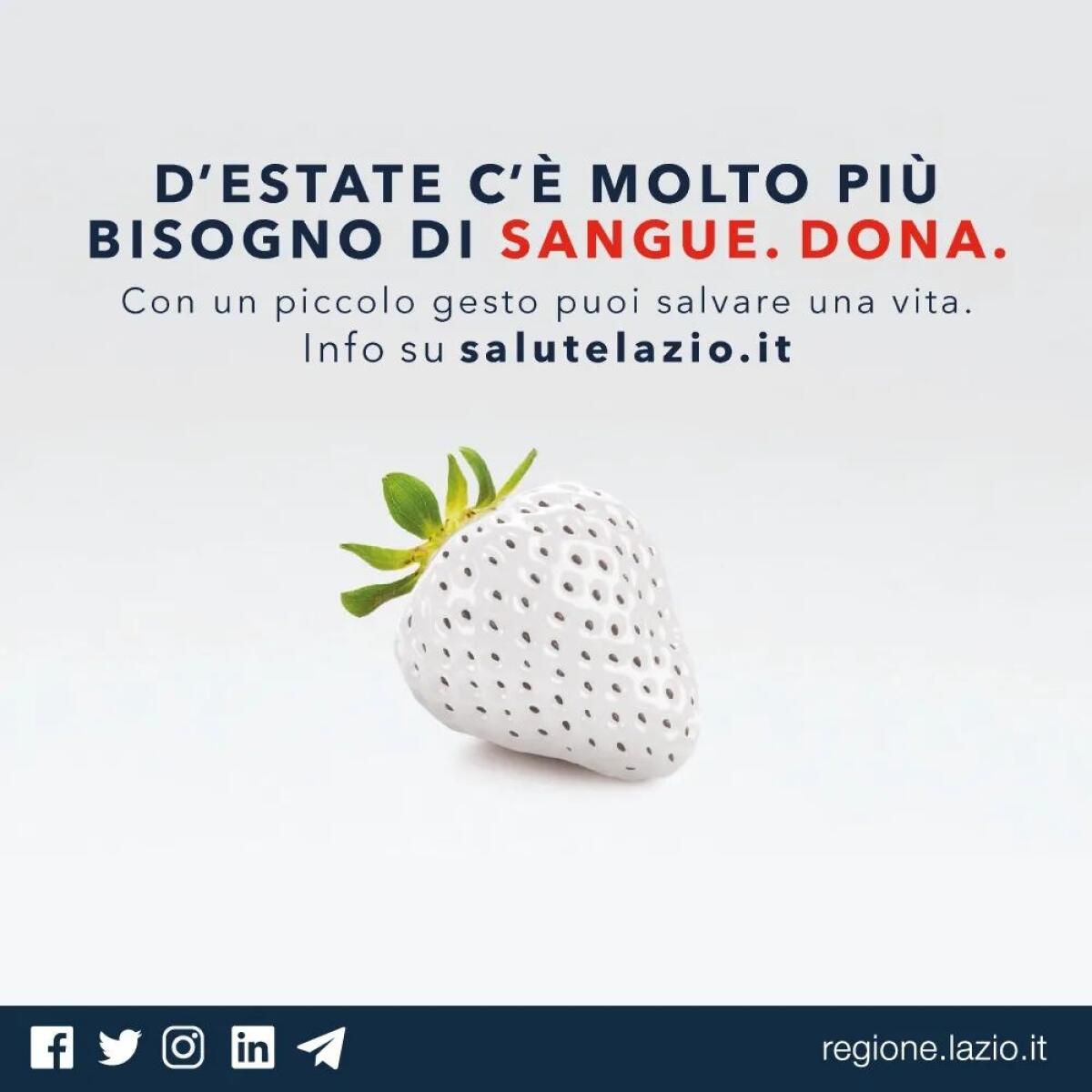 L’assessore regionale del Lazio alla Sanità, D’Amato: donare sangue è un gesto di altruismo. Ne abbiamo bisogno”. - 