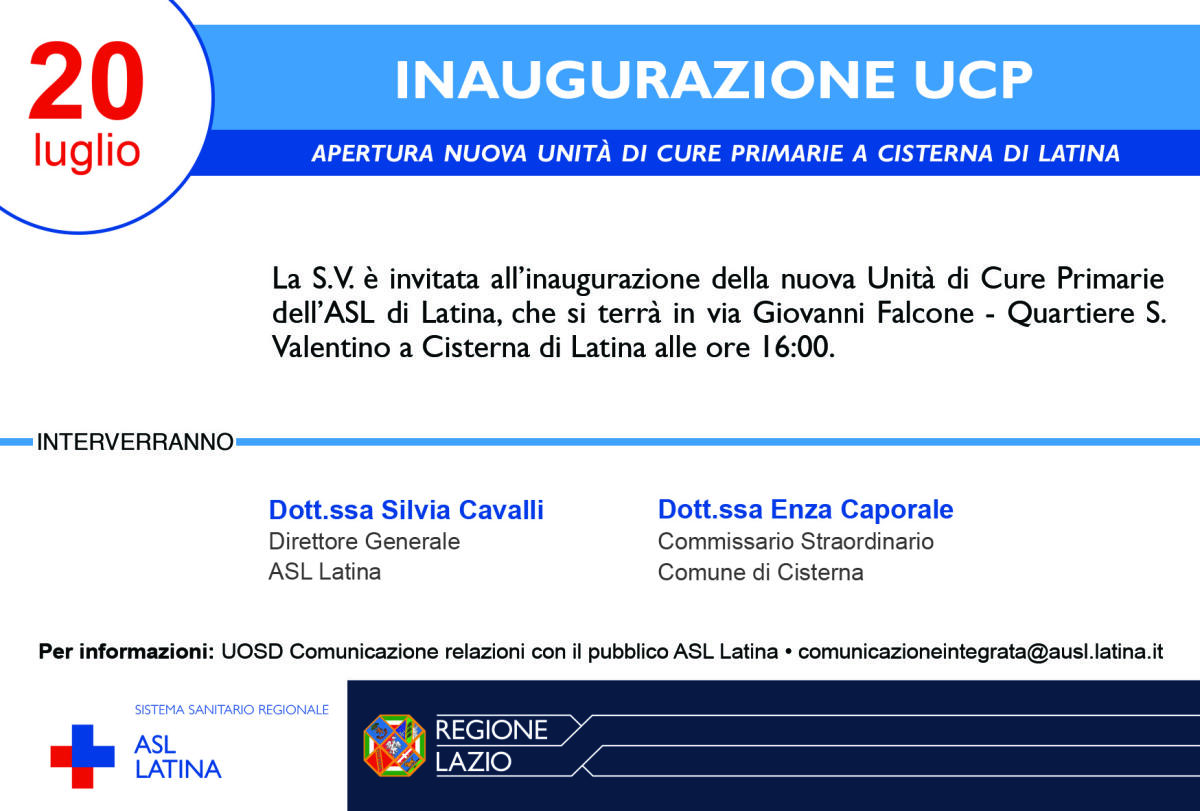 A Cisterna un nuovo centro di Unità di Cure Primarie  dell’Asl di Latina, l'inaugurazione il 20 luglio - 