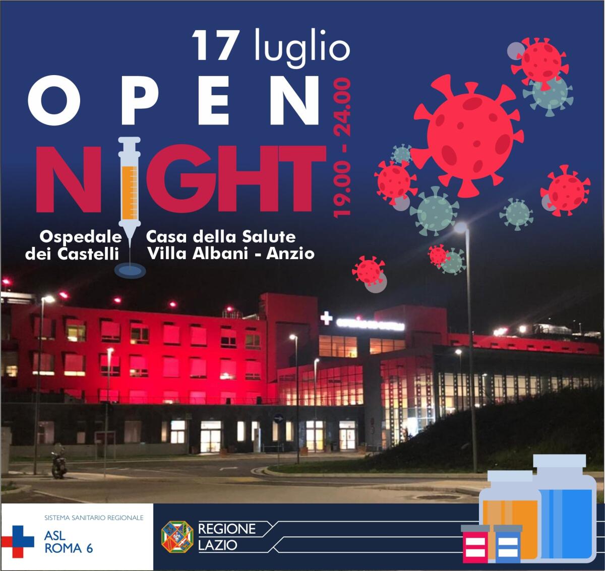 Vaccino anti-Covid,  doppio Open Night questo sabato a Villa Albani ad Anzio e all'Ospedale dei Castelli. - 