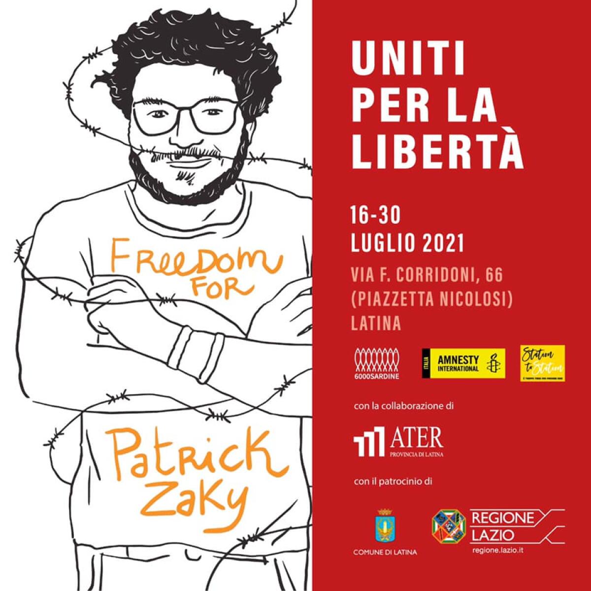 “Uniti per la libertà", la mostra per Patrick Zaki a Latina - 
