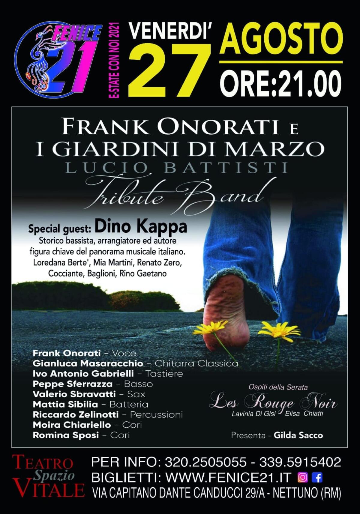 Al Teatro “Spazio Vitale” di Nettuno questo venerdì il concerto della tribute band di Battisti-Mogol “I giardini di Marzo”. - 