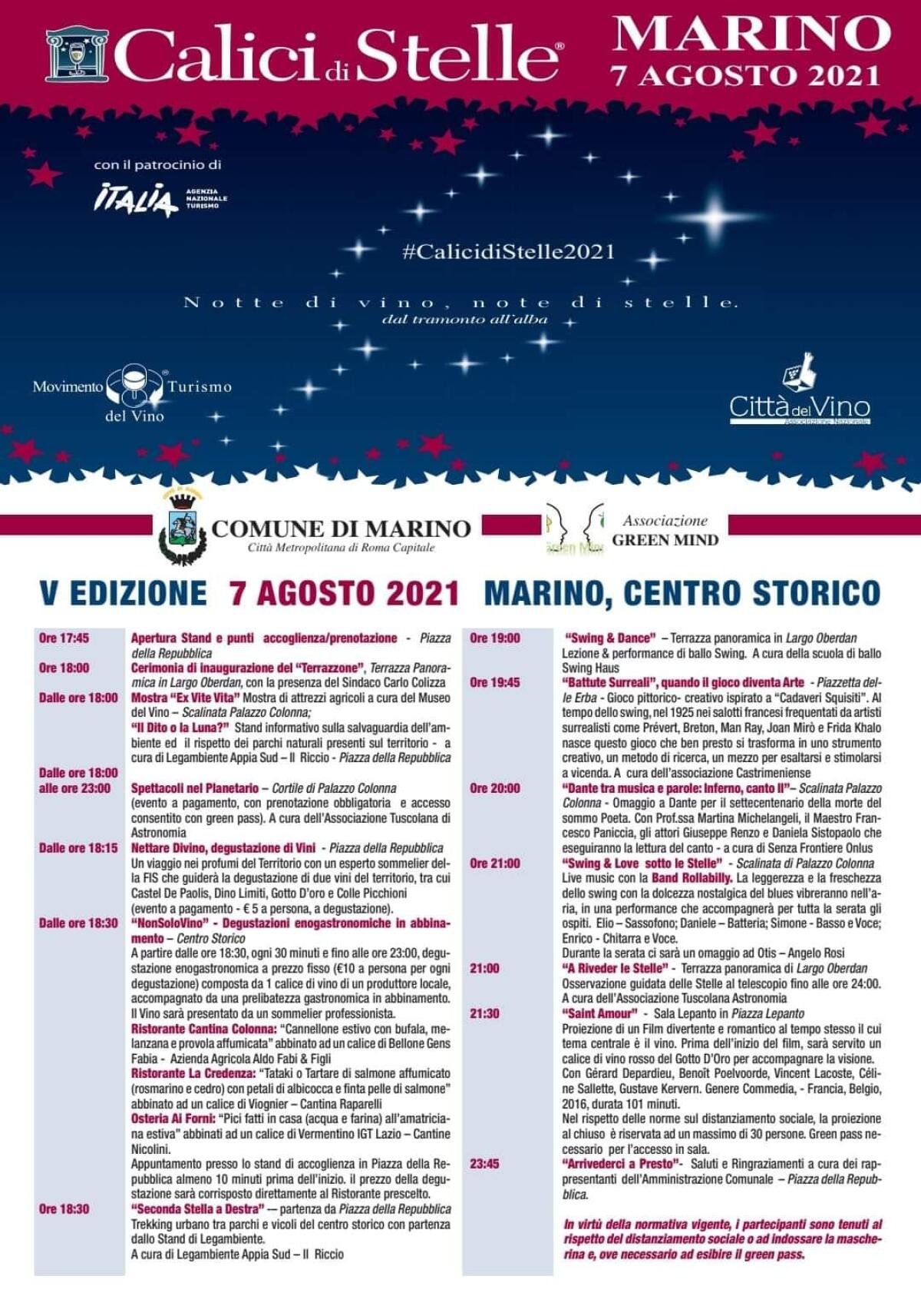 “Calici di Stelle”: a Marino sabato 7 agosto in scena eccellenze vinicole ed astronomia. - 