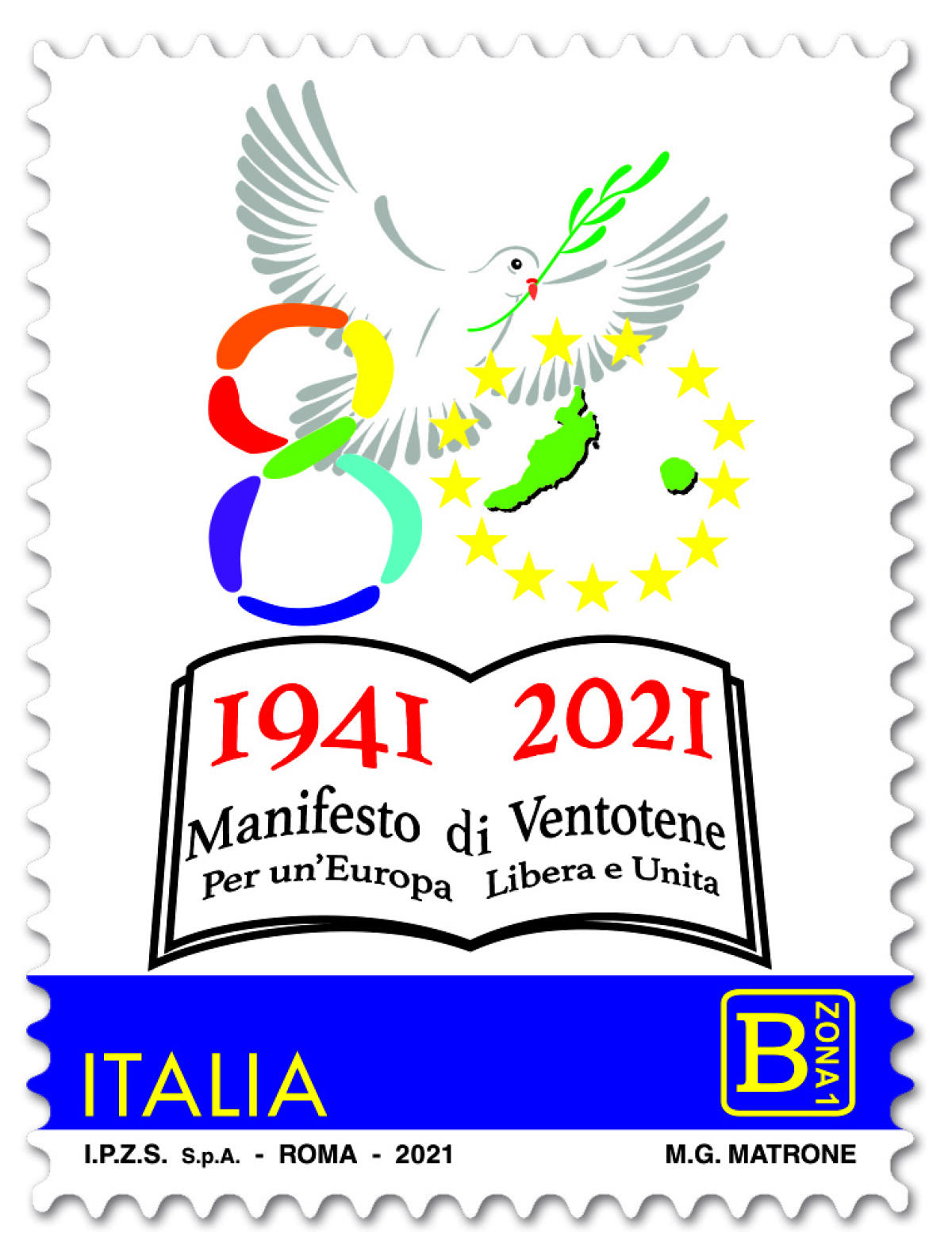 Francobollo celebrativo del Manifesto di Ventotene, nell’80° anniversario della stesura. - 