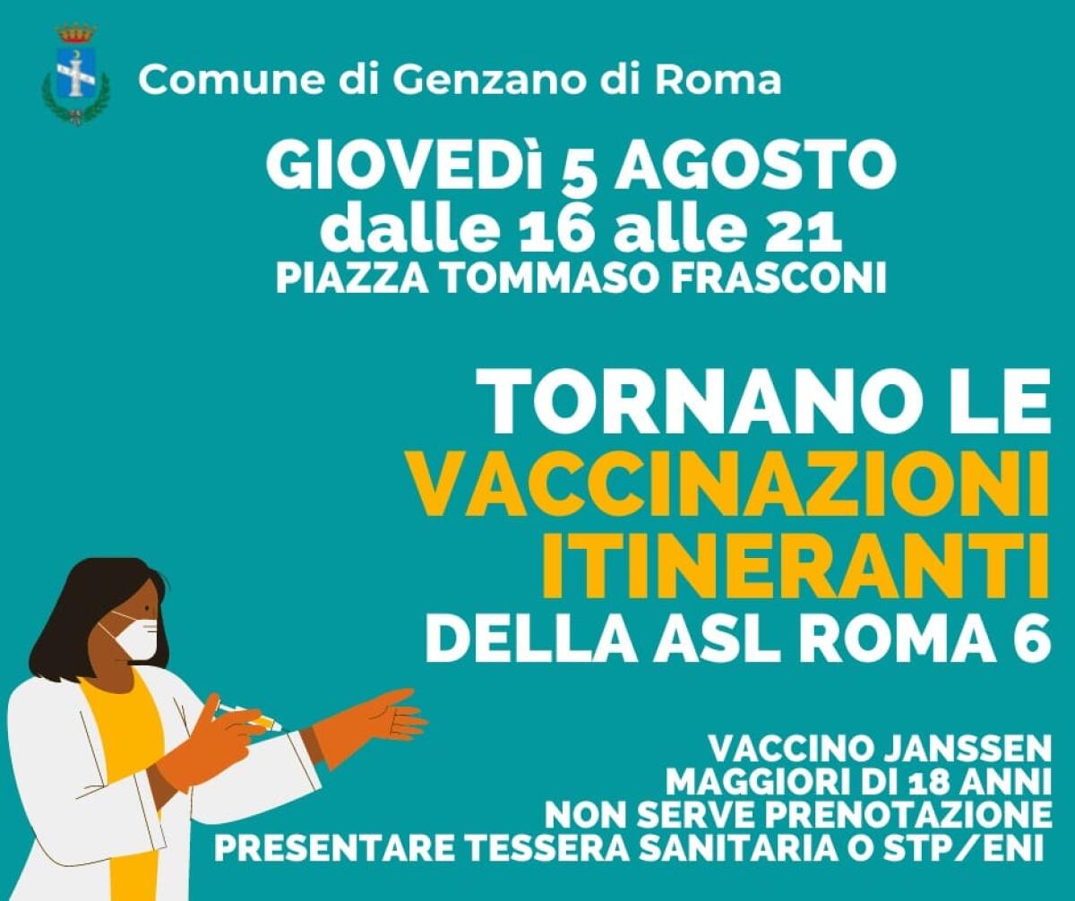 A Genzano giovedì 5 agosto arriva il camper vaccini della Asl - 