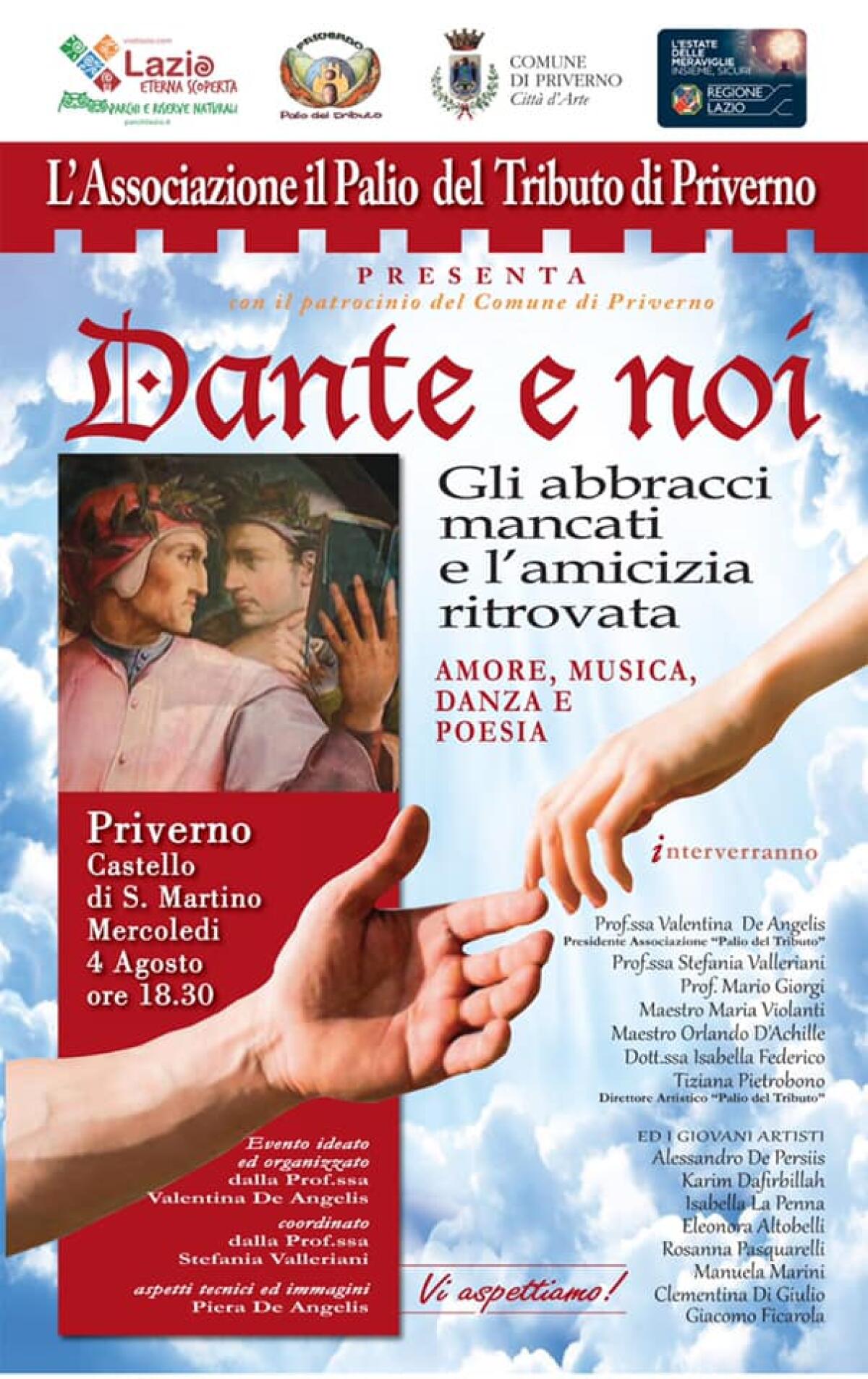 “Dante e noi”: spettacolo di arte varia a Priverno a cura del Palio del Tributo. - 