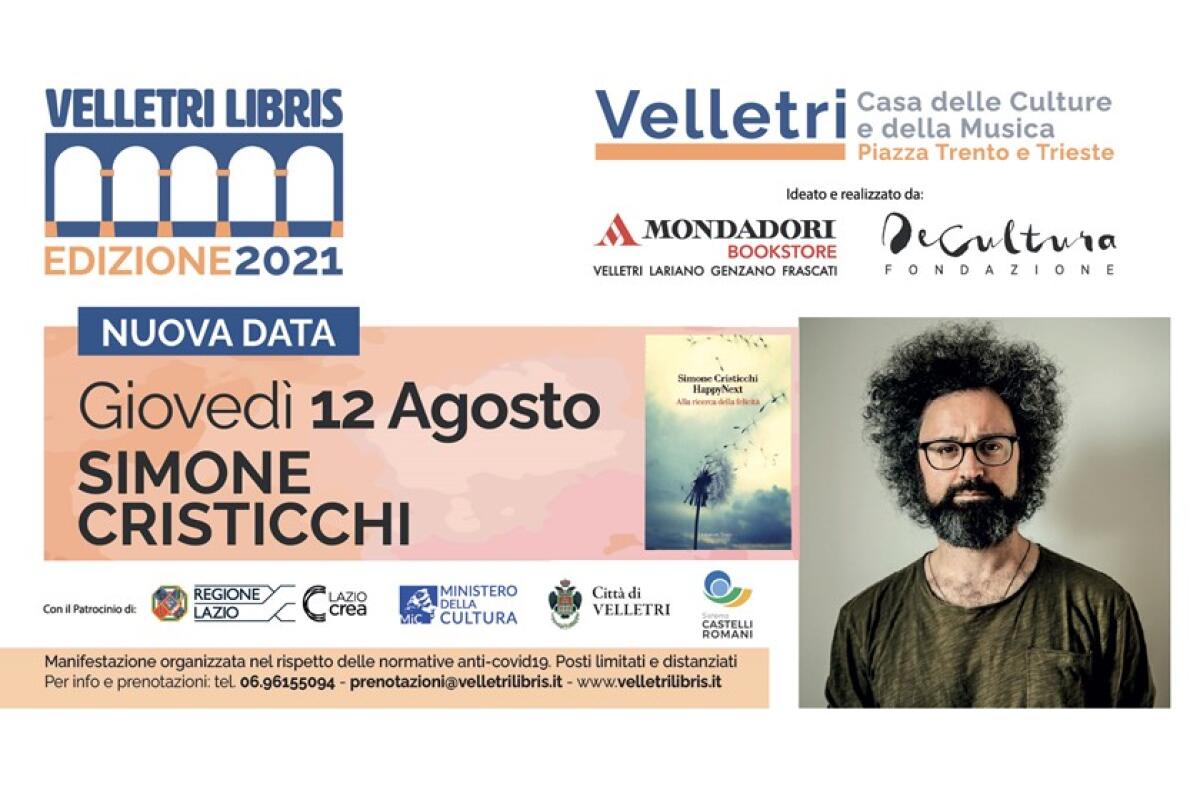 Il cantautore, musicista e scrittore Simone Cristicchi questo giovedì ospite della rassegna “Velletri Libris”. - 