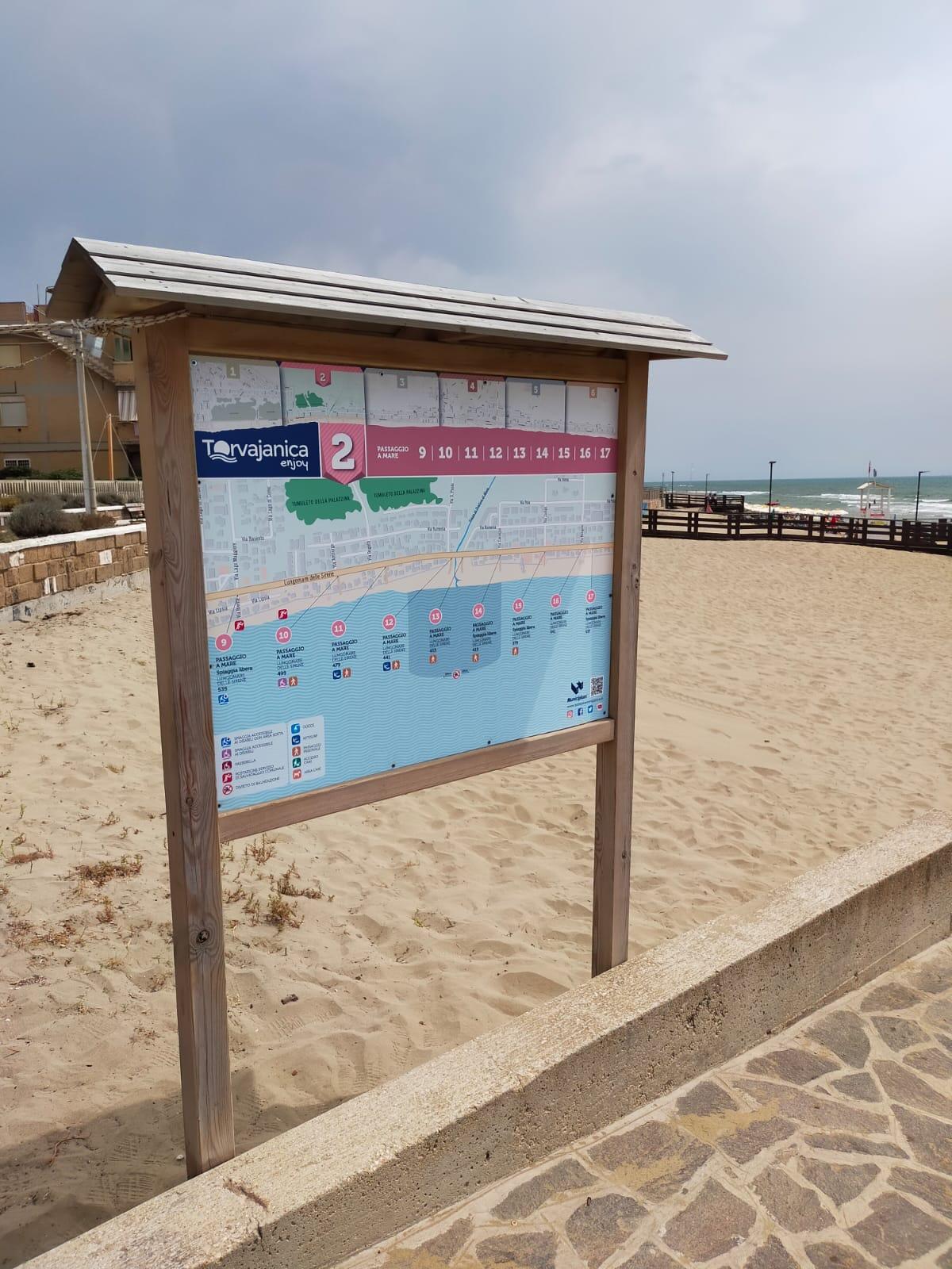 Cartelli informativi sul lungomare di Torvaianica - 