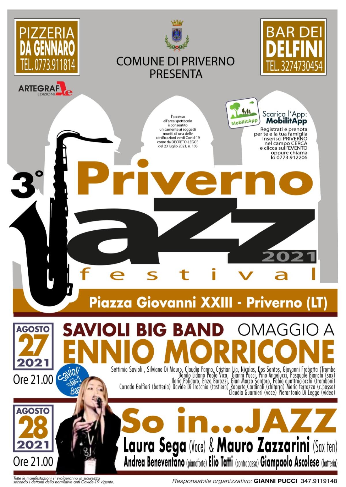 Venerdì 27 e sabato 28 Agosto torna il “Priverno Jazz Festival”. - 