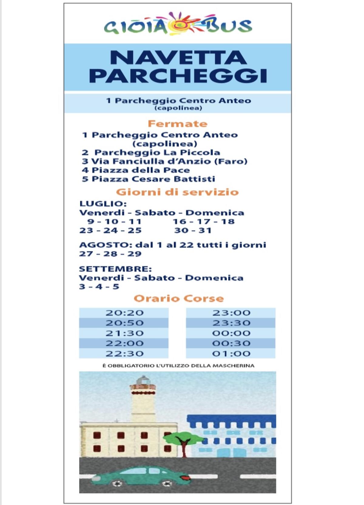 Ad Anzio servizio gratuito della navetta ecologica tra centro e i parcheggi di Piazzale Antium e La Piccola - 