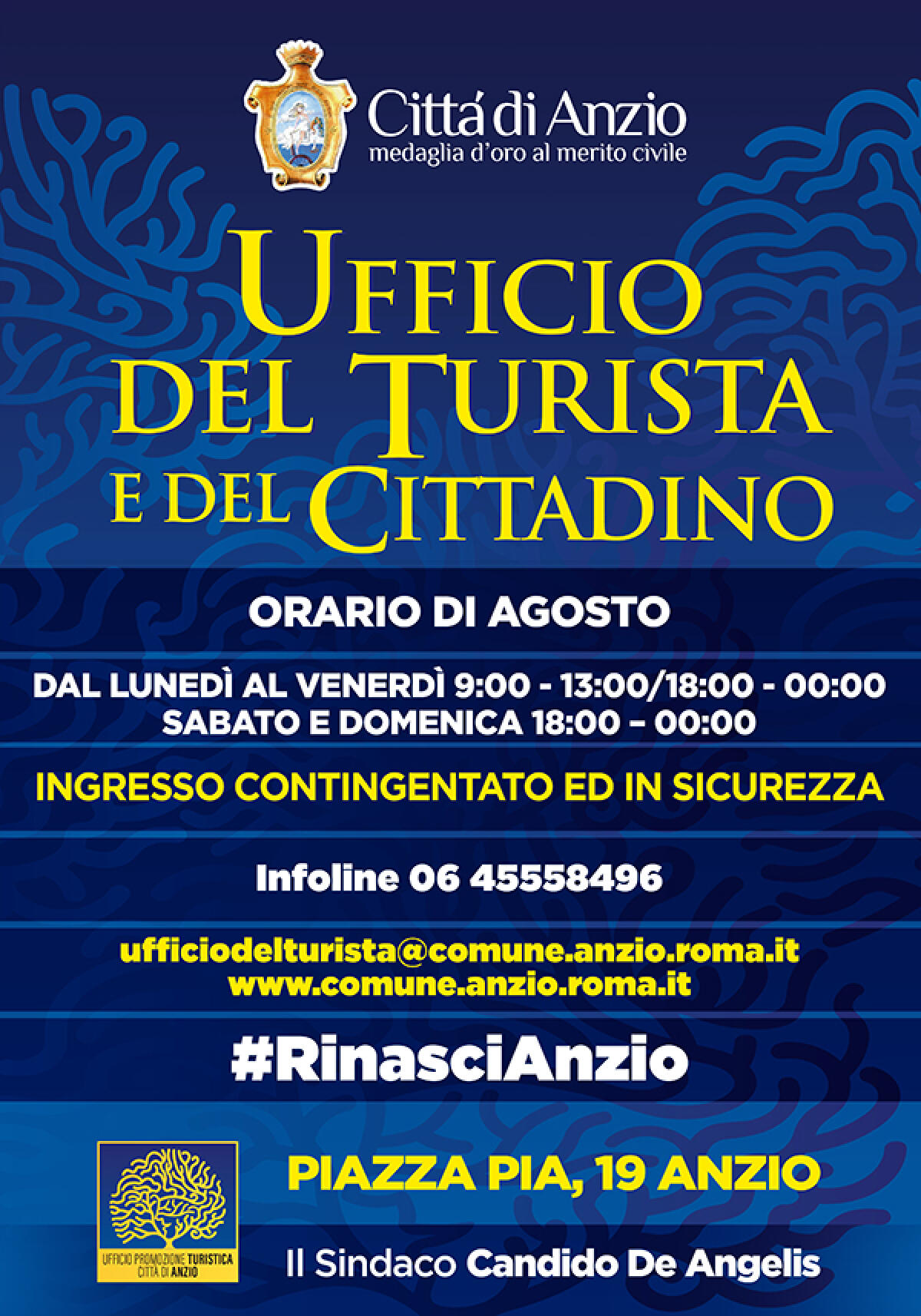 Ad Anzio ingresso contingentato ed in sicurezza presso l’Ufficio del Turista e del Cittadino. - 