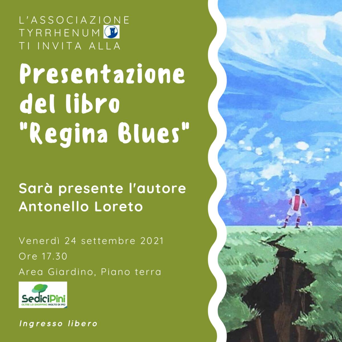 Venerdì 24 Settembre ai “Sedici Pini” di Pomezia la presentazione del libro “Regina Blues” di Antonello Loreto. - 