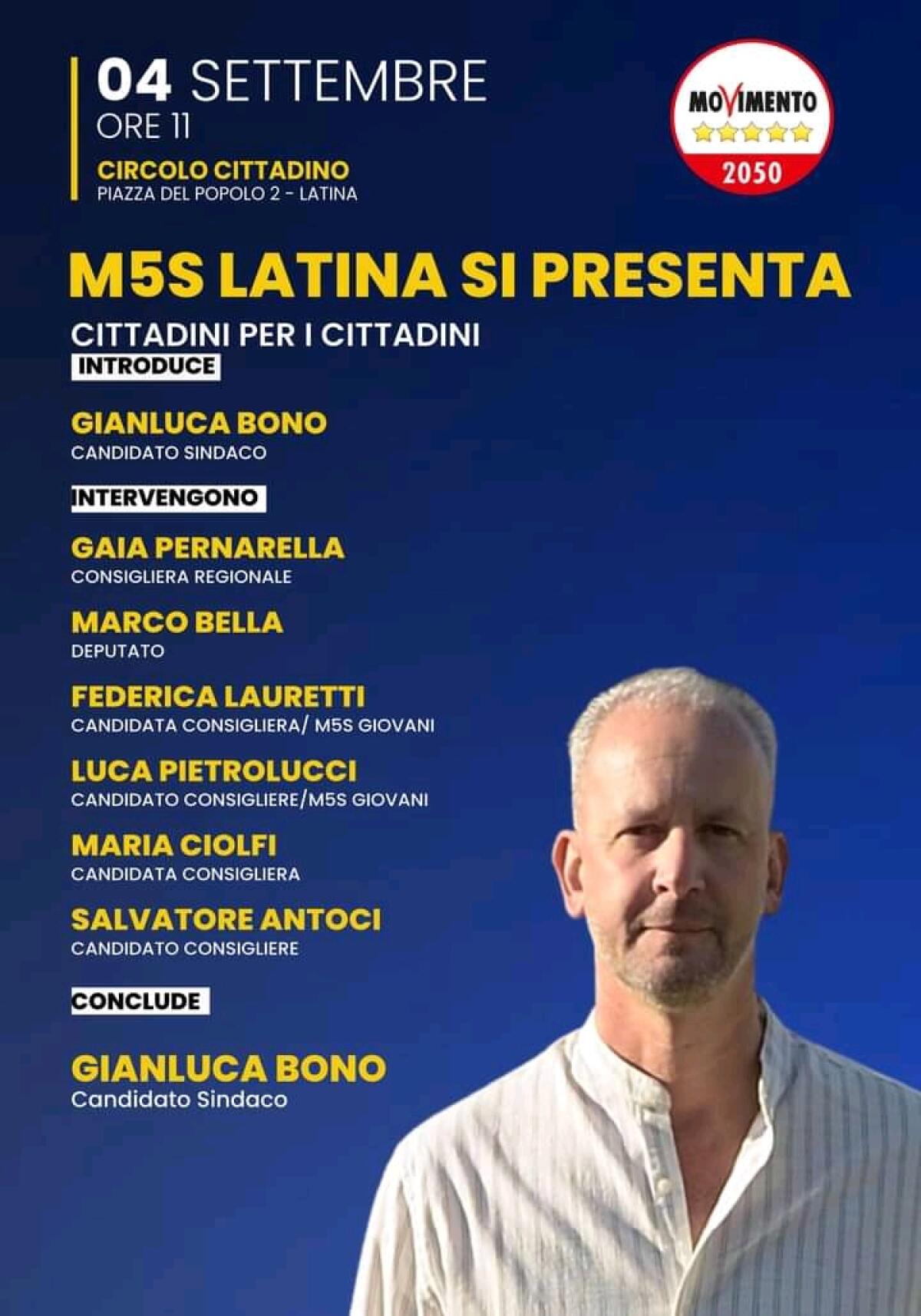 Amministrative a Latina: il Movimento 5 Stelle questo sabato presenta candidati e programma. - 