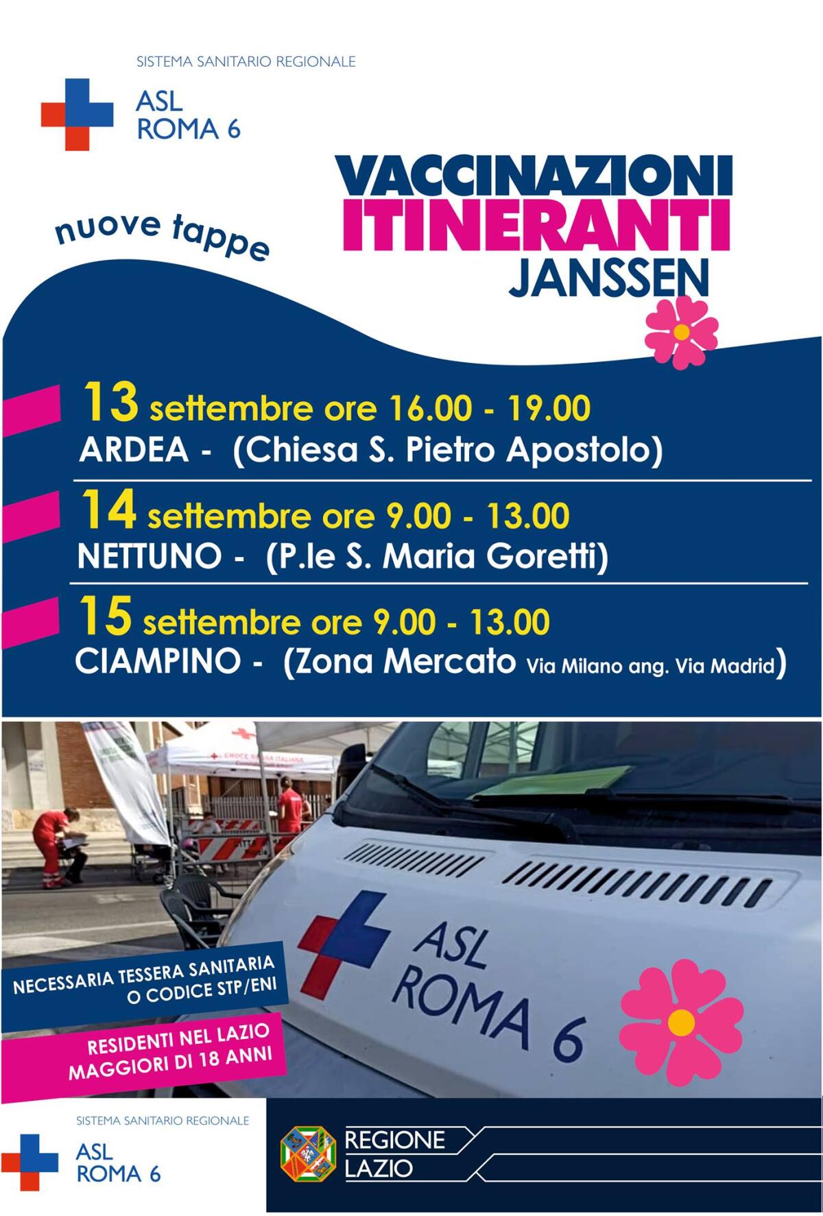Vaccinazioni Covid, da questo lunedì il camper  della Asl Roma6 ad Ardea, Nettuno e Ciampino. - 