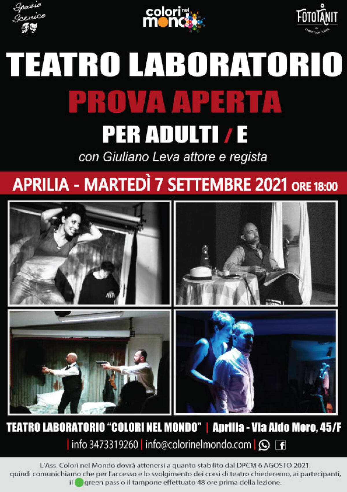 L’associazione “Colori nel Mondo” di Aprilia riprende i corsi del Teatro Laboratorio per adulti. - 