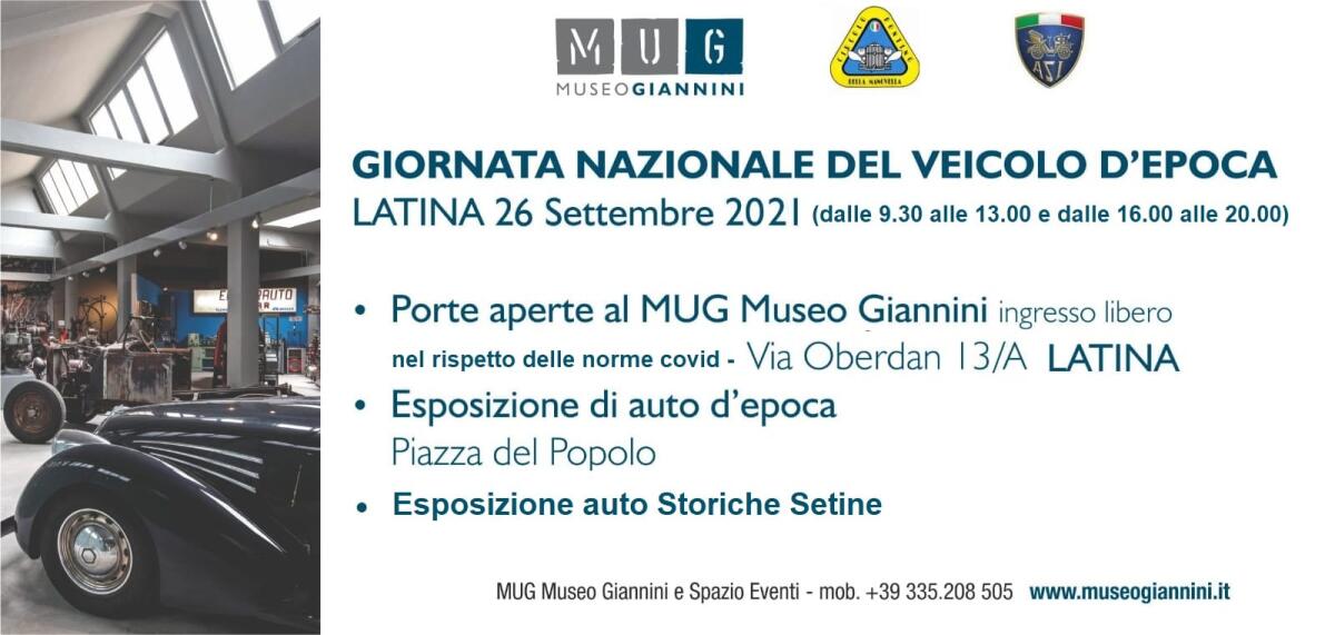Porte aperte e visita gratuita questa domenica 26 Settembre al “MUG Museo Giannini” di Latina. - 