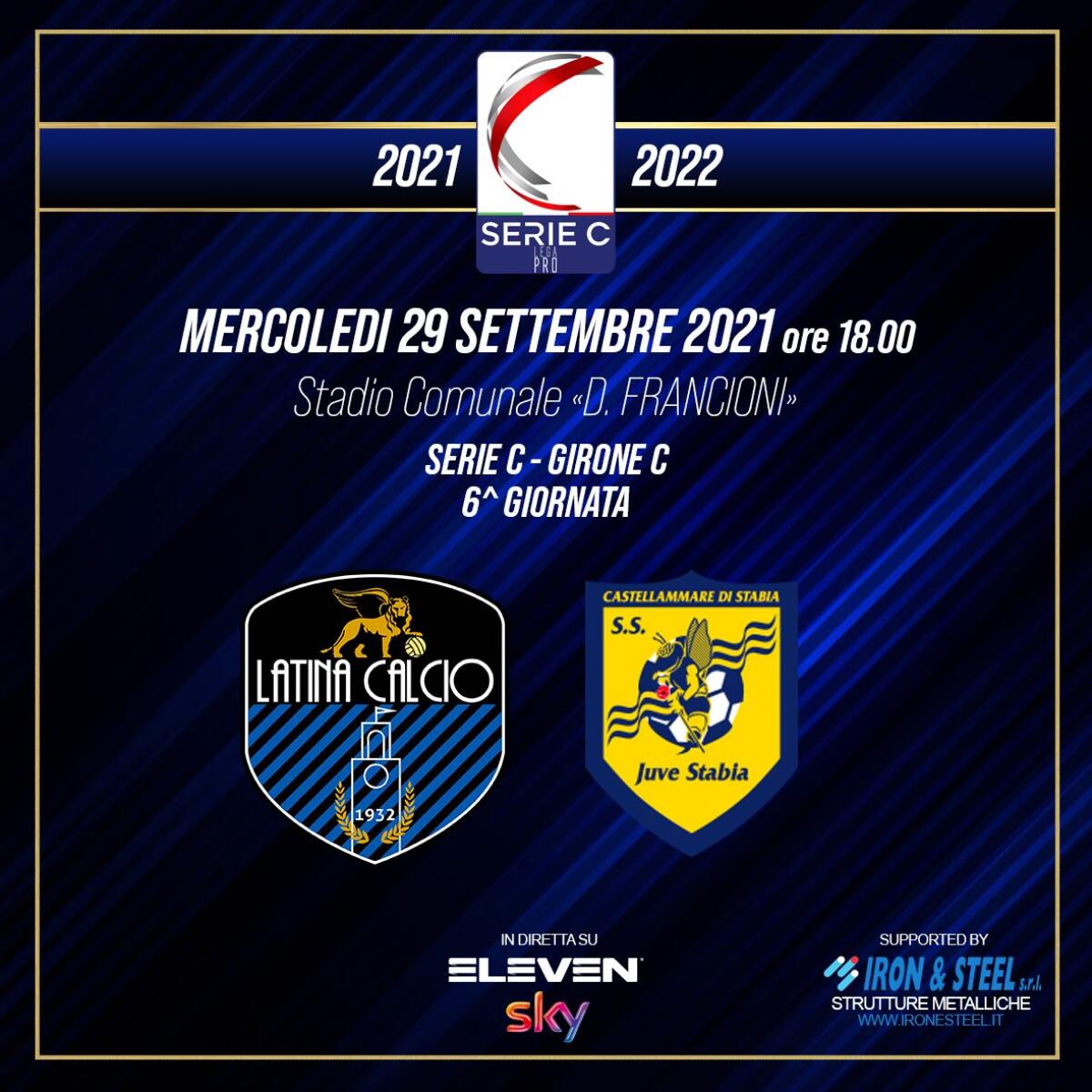 Calcio, serie C: mercoledì si gioca Latina-Juve Stabia. Aperte le prevendite - 