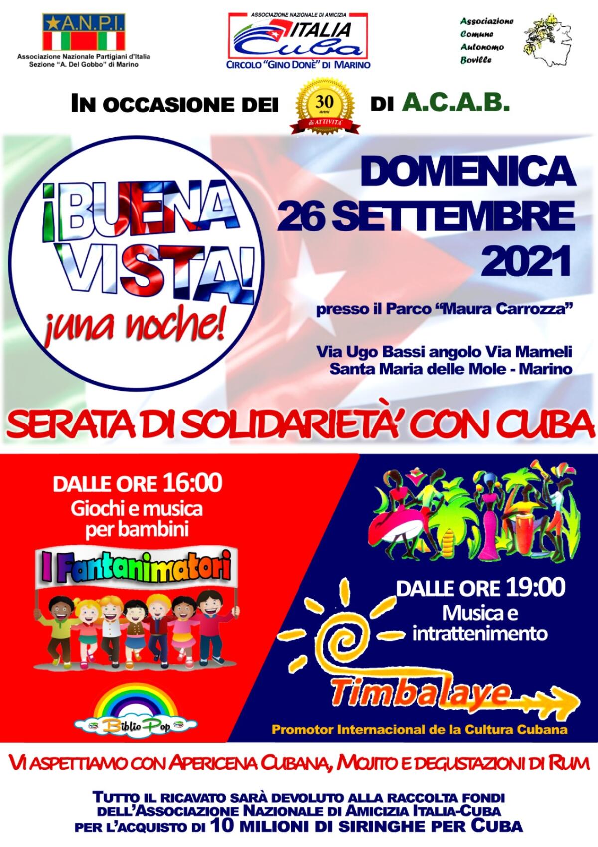 Questa domenica a Marino la “Festa di cultura e di solidarietà con Cuba”. - 
