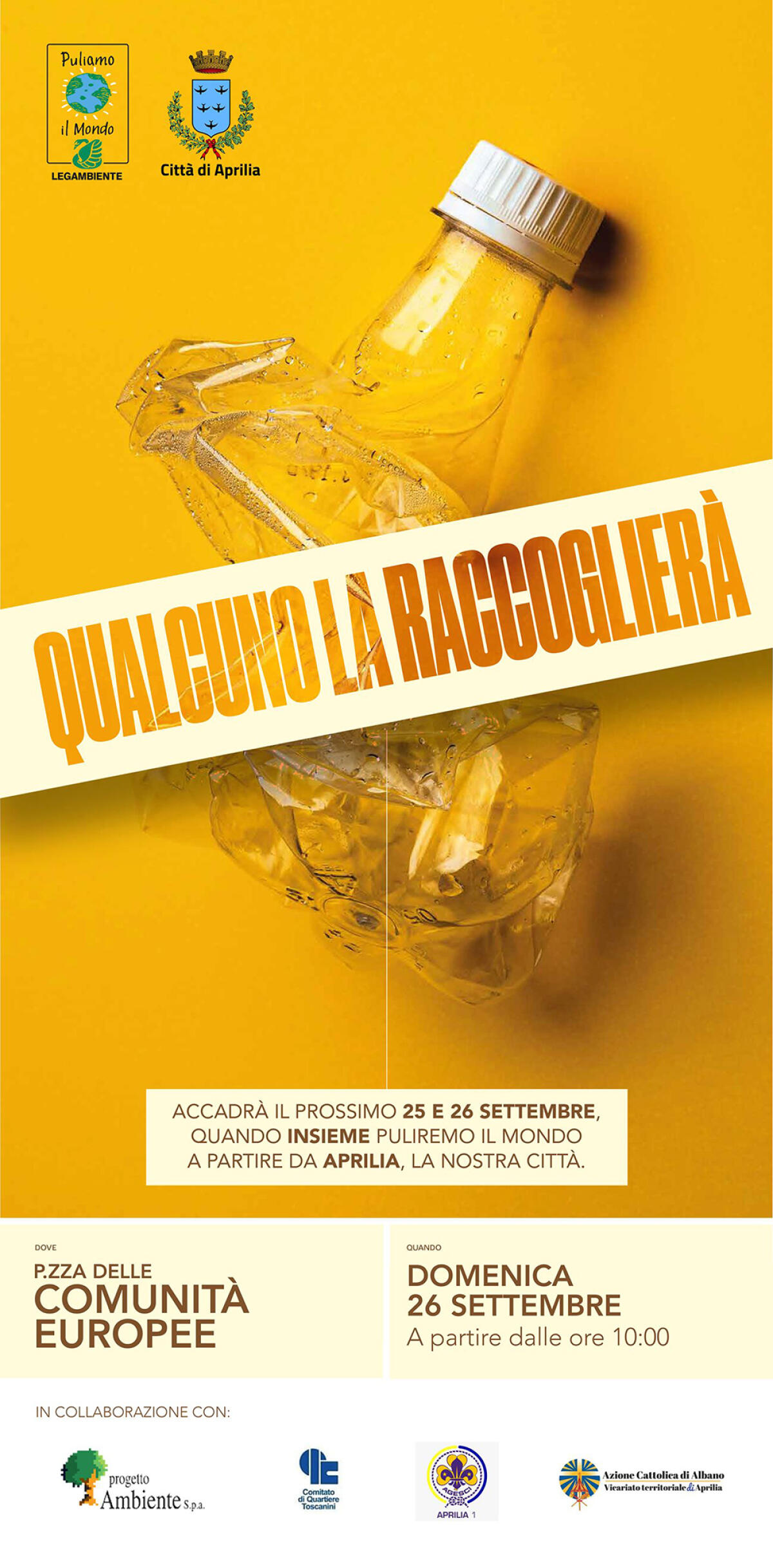 “Puliamo il mondo”, il Comune di Aprilia aderisce all’iniziativa di Legambiente. Doppio appuntamento questo weekend. - 