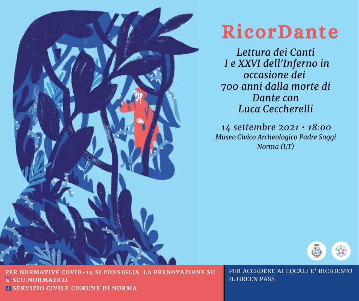 “RicorDante”, a Norma il 14 Settembre un evento in occasione dei 700 anni dalla morte del sommo poeta. - 