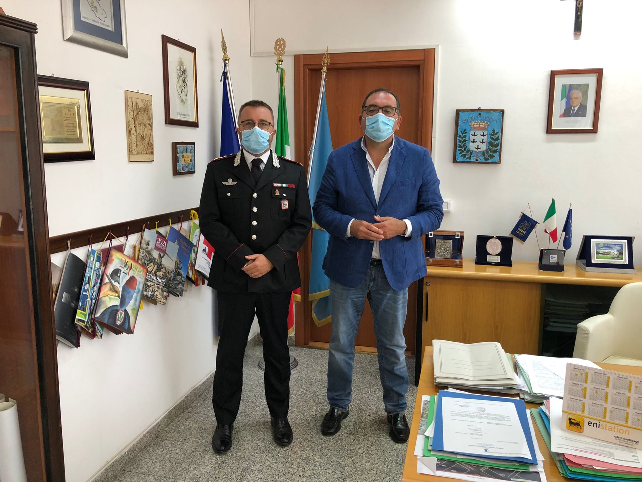 il Colonnello Barbera con il Sindaco Terra