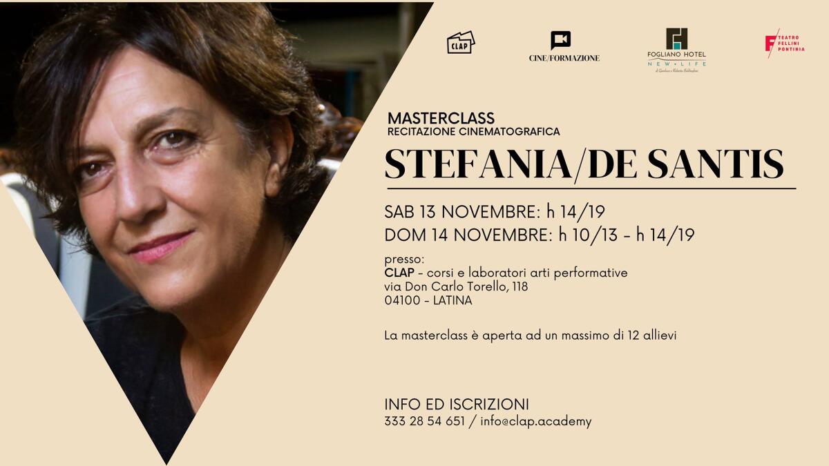 Alta formazione cinematografica al Clap di Latina: masterclass con la casting director Stefania De Santis - 
