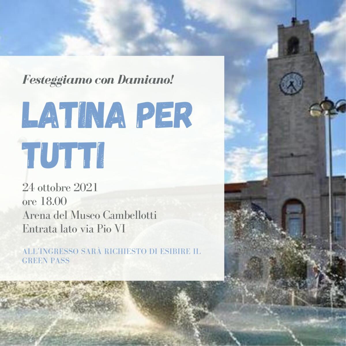Festa nell’Arena del Museo Cambellotti, a Latina, questa domenica per l’elezione a sindaco di Damiano Coletta. - 