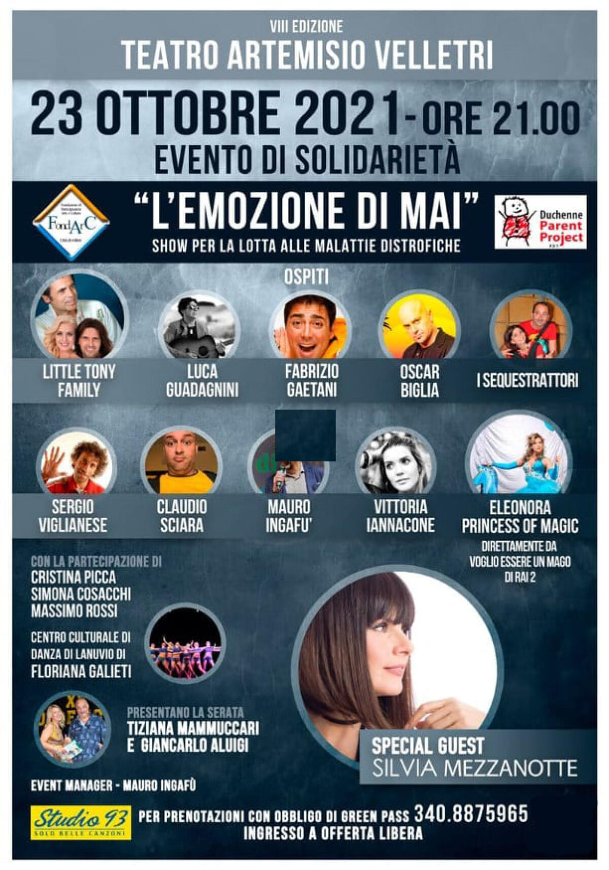 Velletri, questa sera al Teatro Artemisio l'evento di solidarietà "L'Emozione di Mai". - 