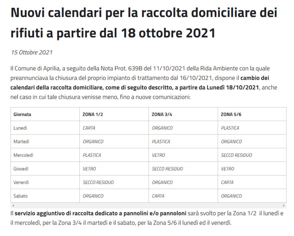 Revocata la chiusura della Rida Ambiente, il Comune di Aprilia rimodula comunque il servizio di raccolta rifiuti. - 