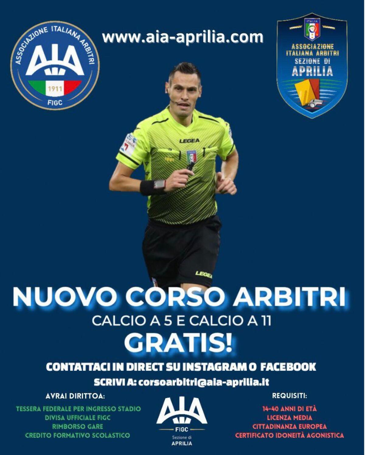La Sezione AIA di Aprilia organizza un nuovo corso per arbitri. - 