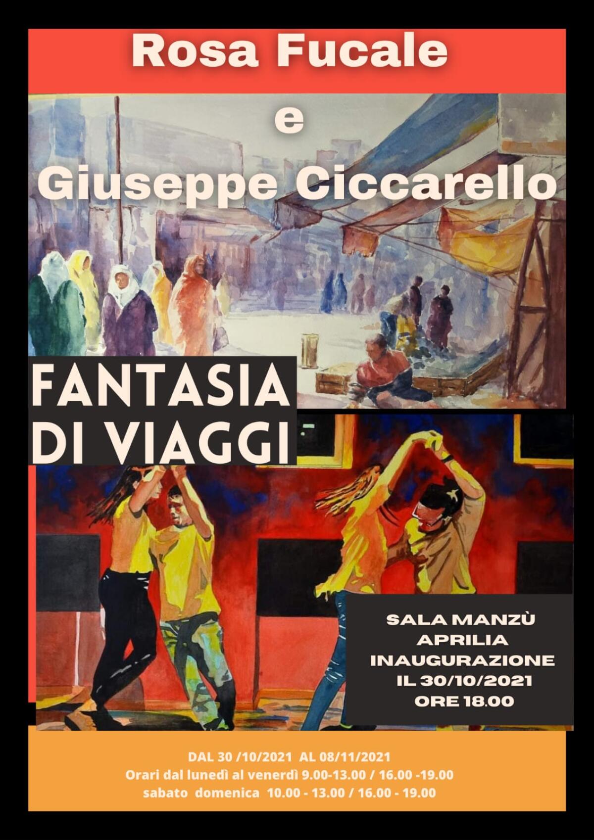 Alla biblioteca comunale “Manzù” di Aprilia la mostra di pittura “Fantasia di Viaggi” di Giuseppe Ciccarello e Rosa Fucale. - 