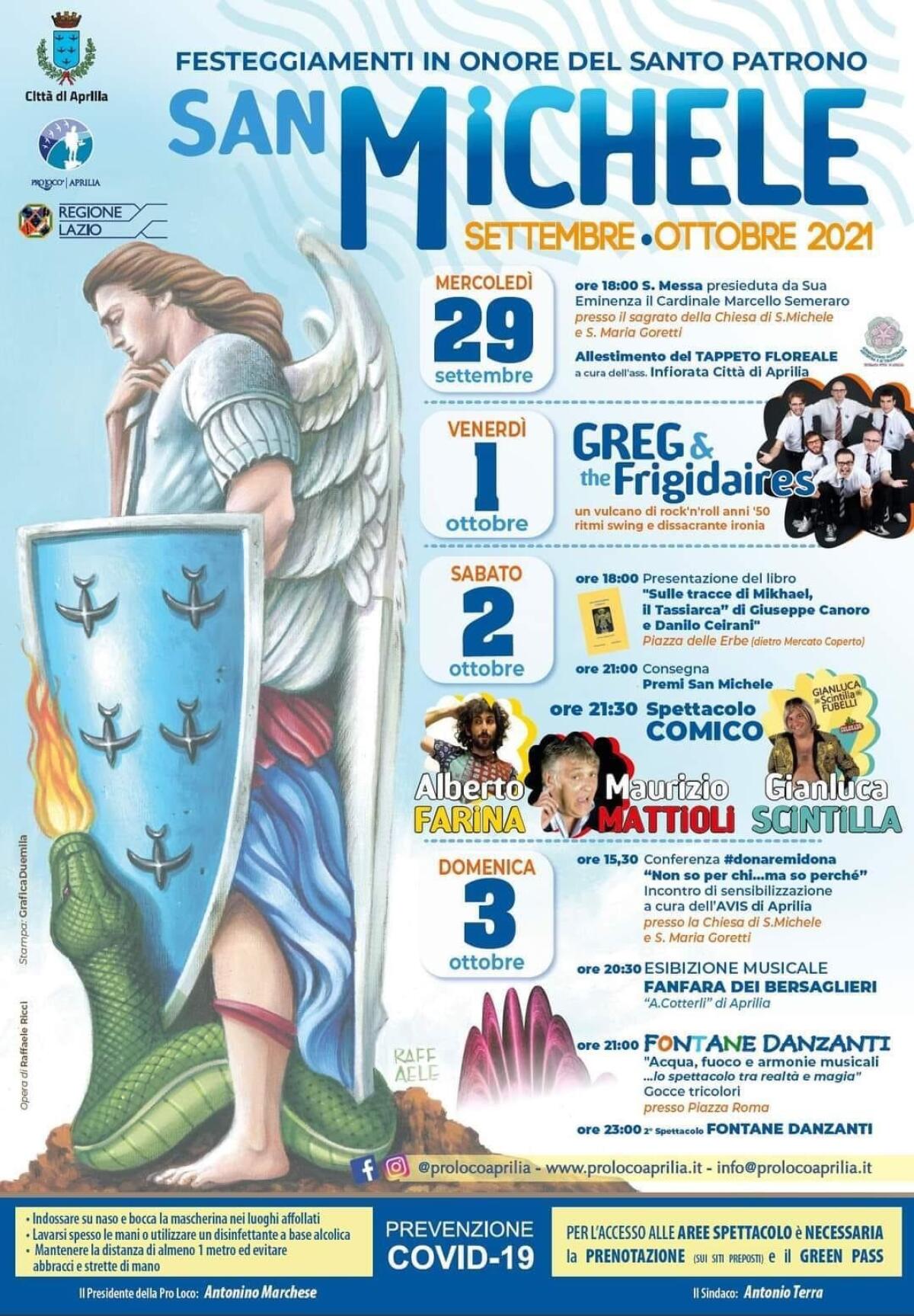 Festa di San Michele Arcangelo ad Aprilia: questo sabato lo spettacolo comico di Alberto Farina, Maurizio Mattioli e Gianluca Scintilla. - 