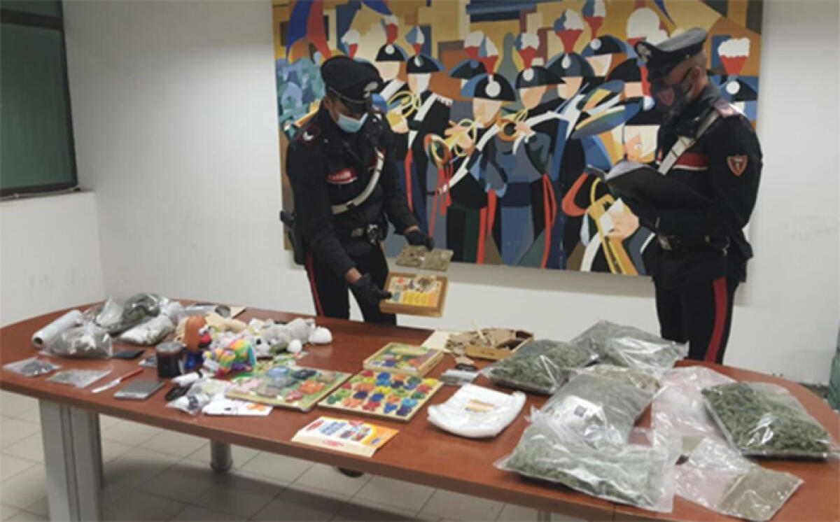 Pacco postale con giocattoli ed un chilo e mezzo di droga: dai domiciliari al carcere il 29enne arrestato dai Carabinieri di Aprilia. - 