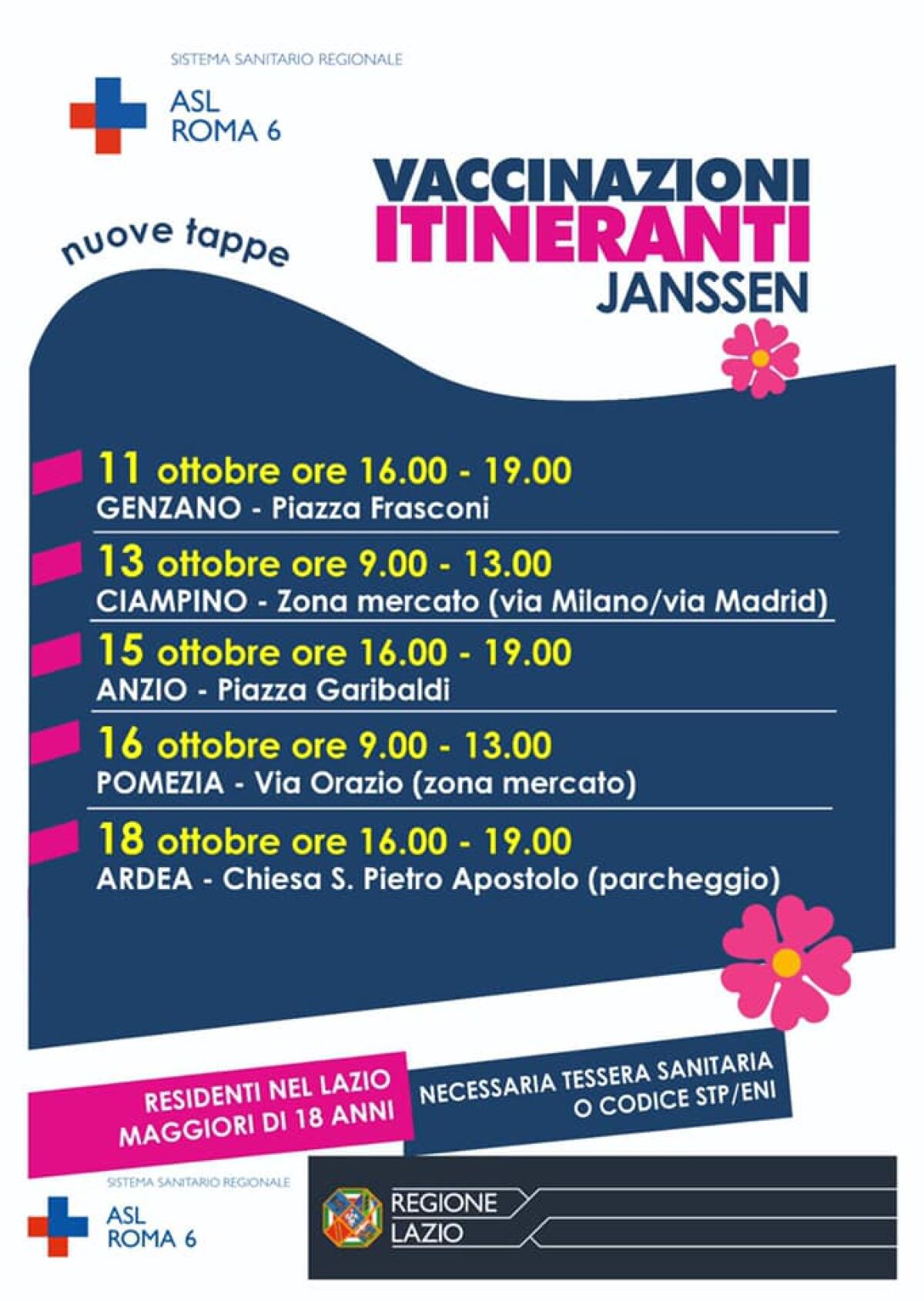 Riprendono le vaccinazioni anti-Covid itineranti della Asl Roma6. Ecco le nuove date. - 