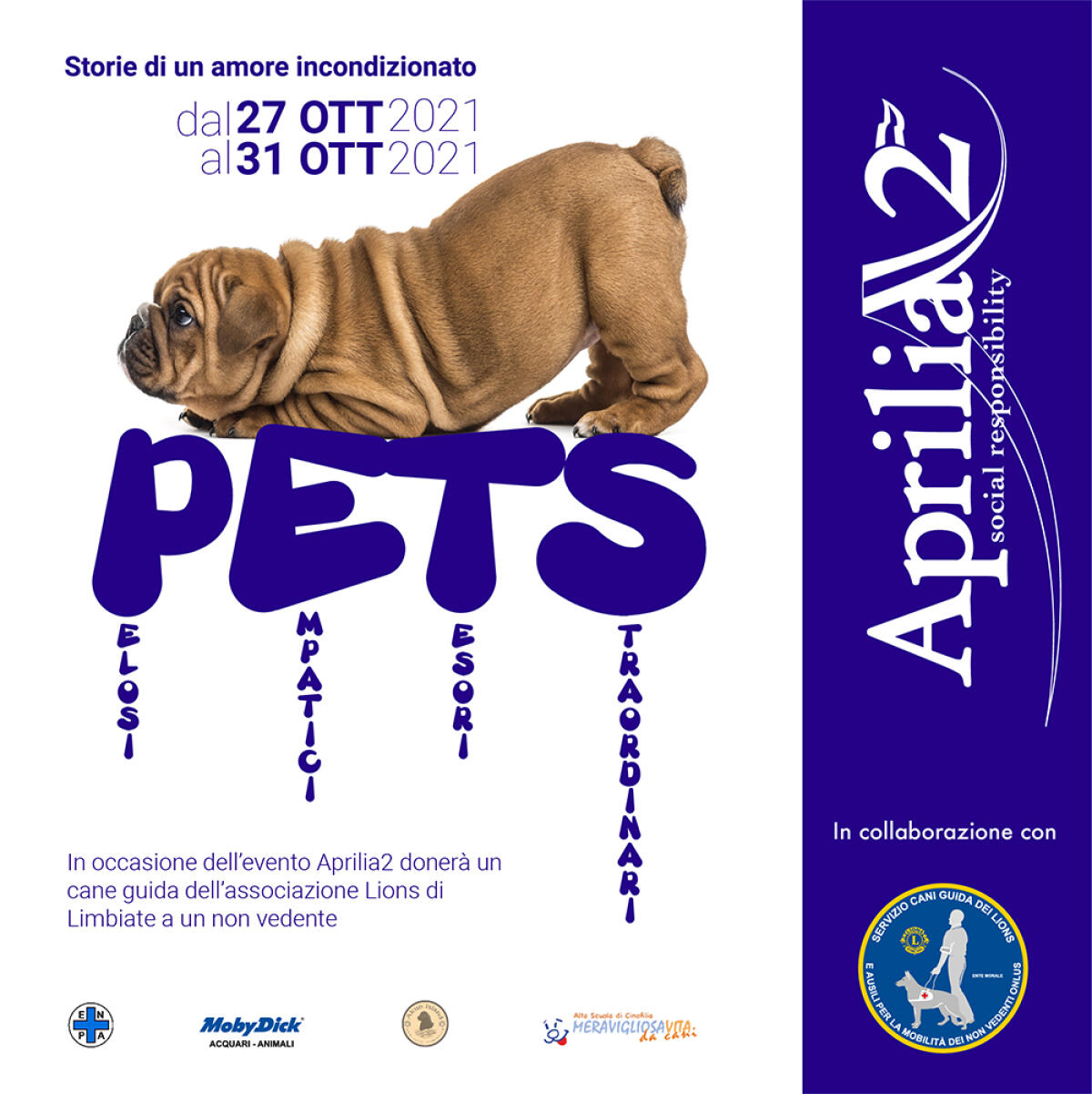 Al centro commerciale Aprilia2 dal 27 al 31 ottobre l’evento “PETS” storie di un amore incondizionato. - 