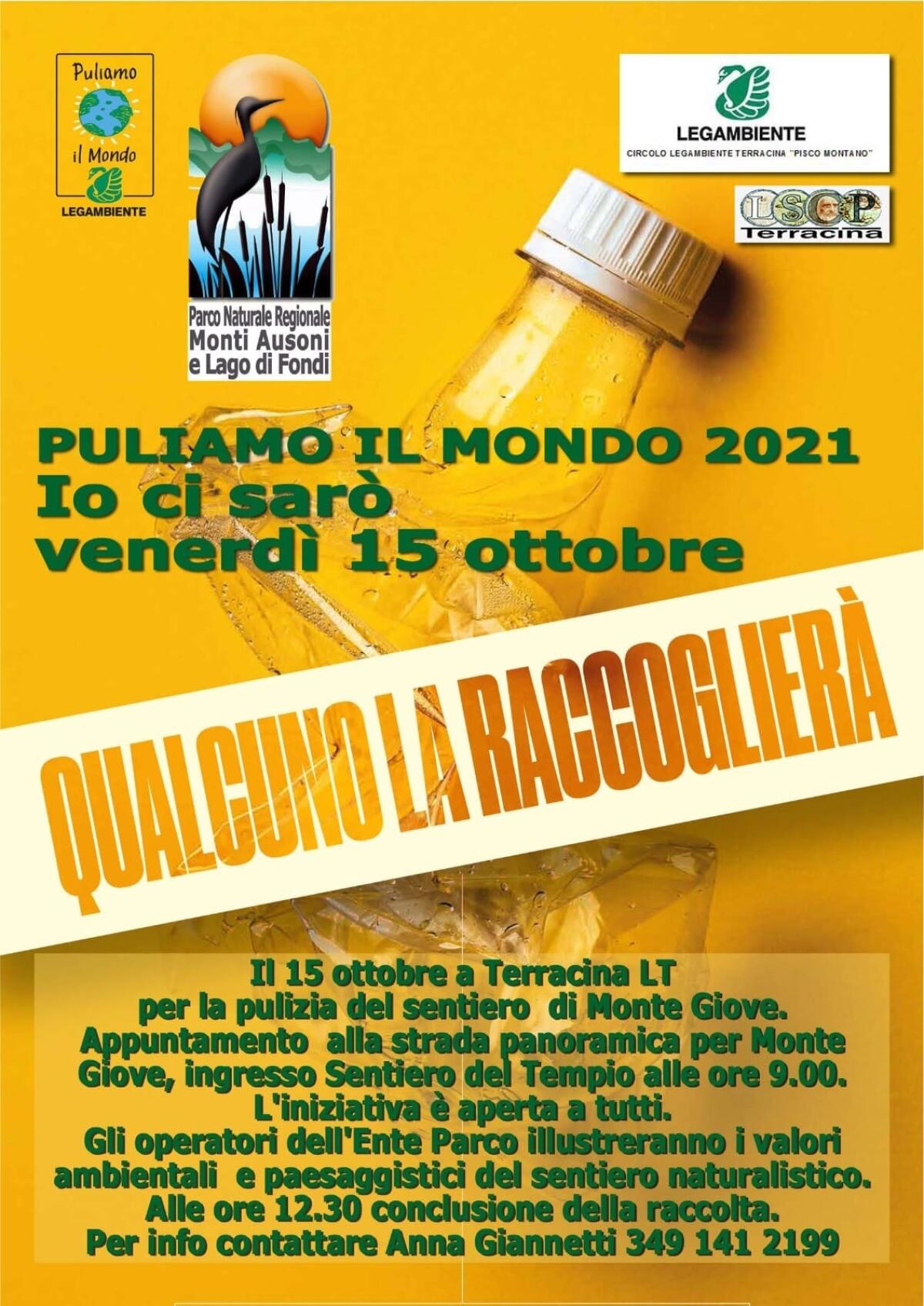 La campagna nazionale di Legambiente “Puliamo il Mondo 2021” questo venerdì torna a Terracina. - 