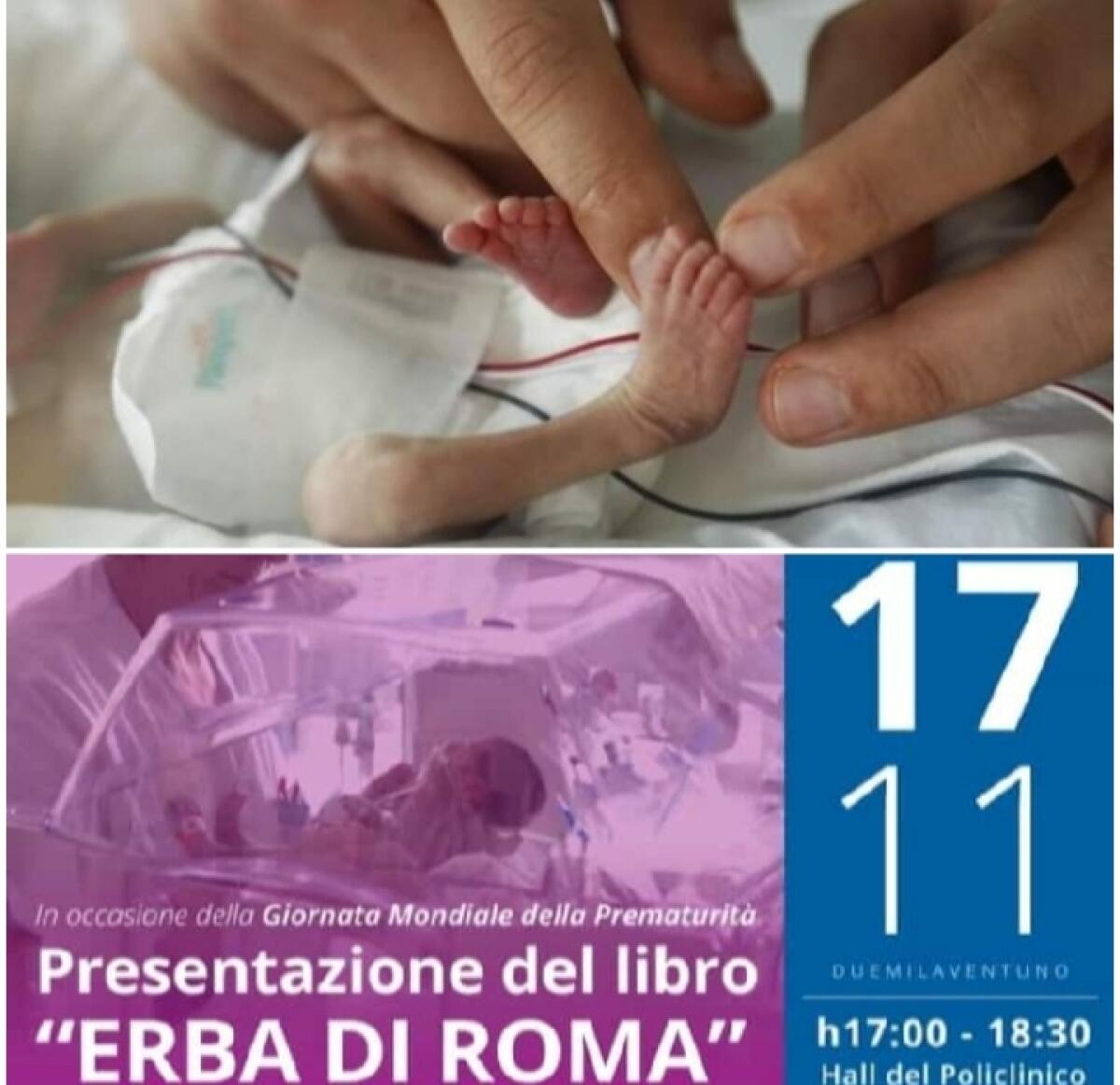 “Giornata Mondiale del Prematuro”: al Gemelli di Roma oggi un’iniziativa benefica con il libro “Erba di Roma” dell’apriliano Paolo Bisetti. - 