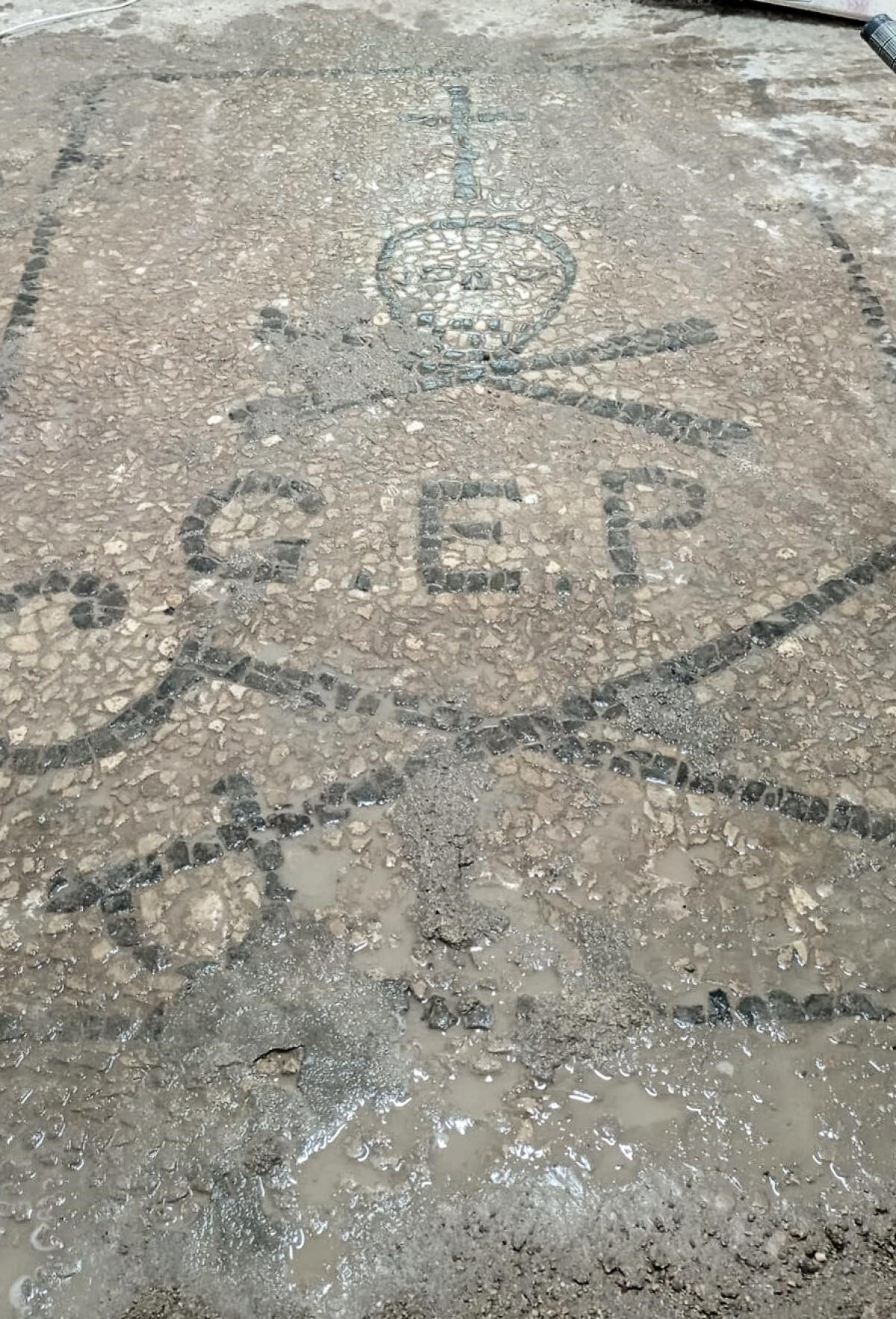 Rinvenuto pavimento con mosaico al cimitero di Cisterna: tornato alla luce durante i lavori di manutenzione - 