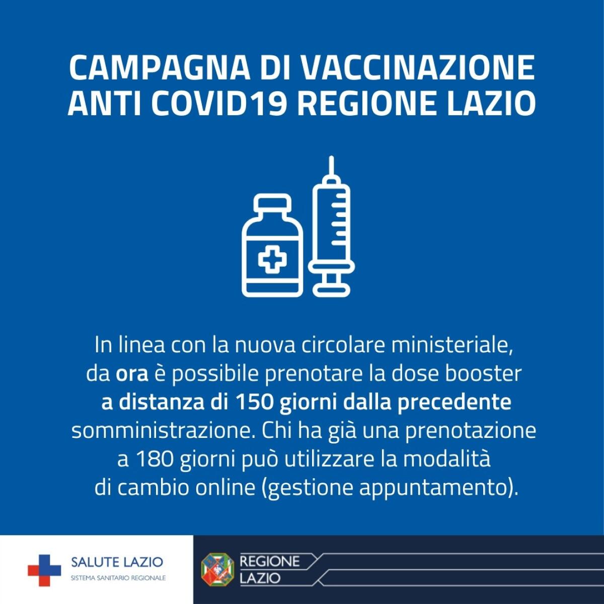 Dosi di richiamo: da oggi si può prenotare applicando la nuova circolare ministeriale dei 150 giorni. - 
