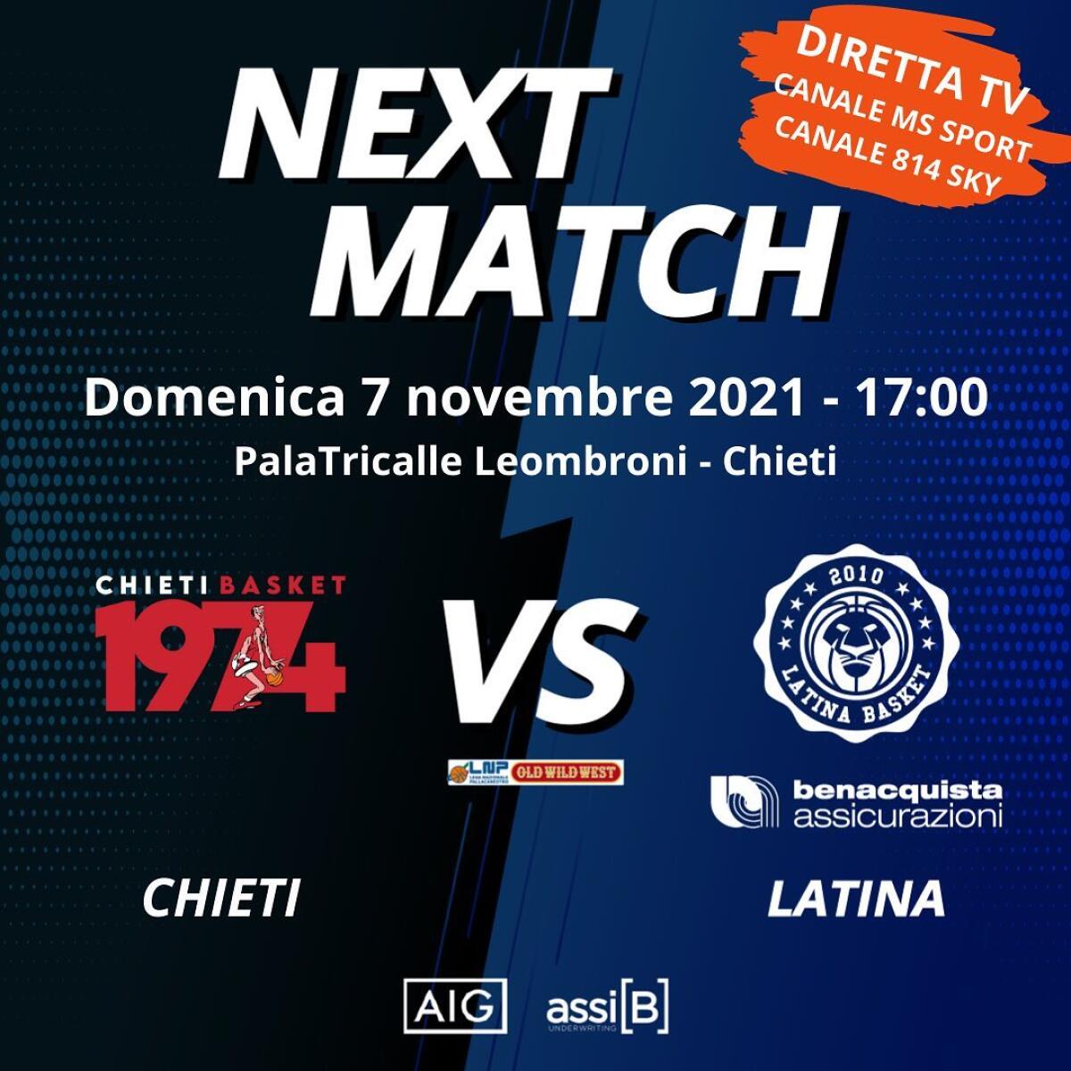 Basket serie A2 maschile: il Latina questa domenica al “PapaTricalle Leombroni” affronta Chieti. - 