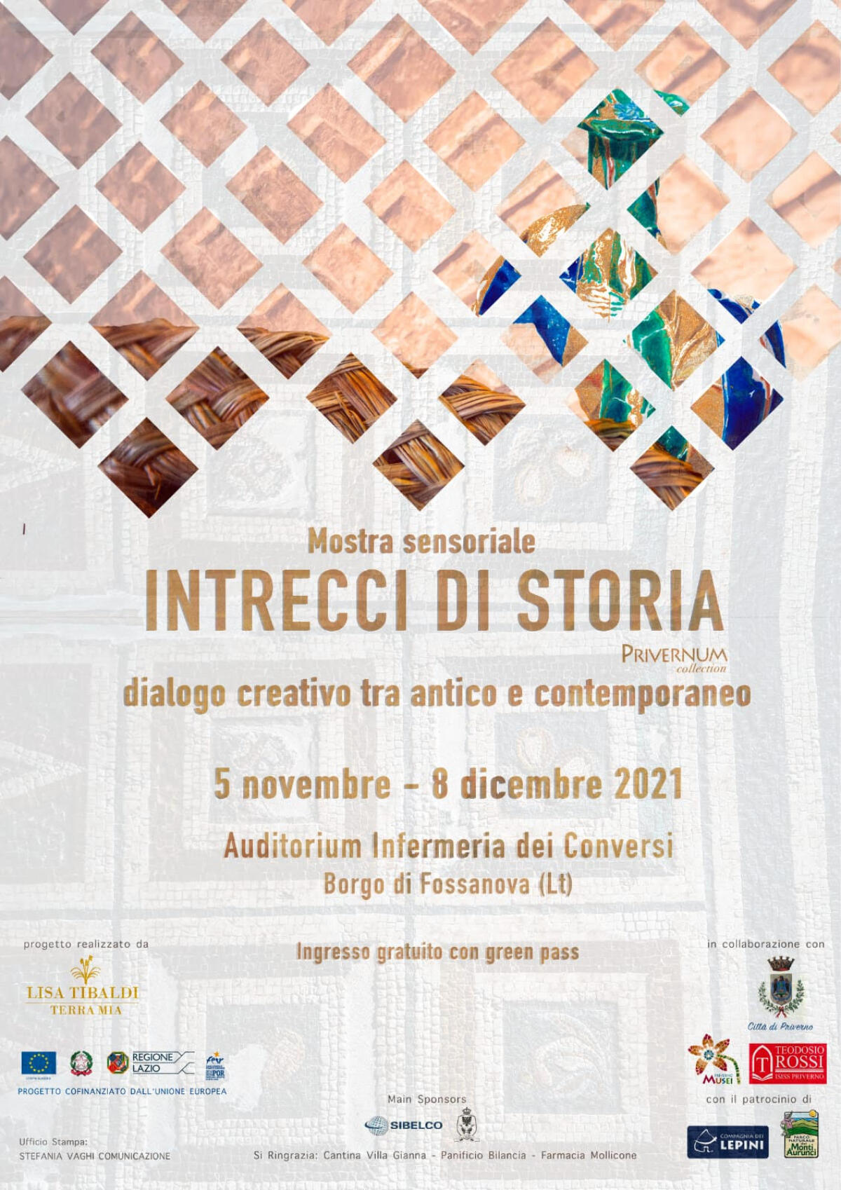 Dal 5 Novembre all’8 Dicembre a Priverno la mostra sensoriale “Intrecci di Storia  Privernum Collection”. - 